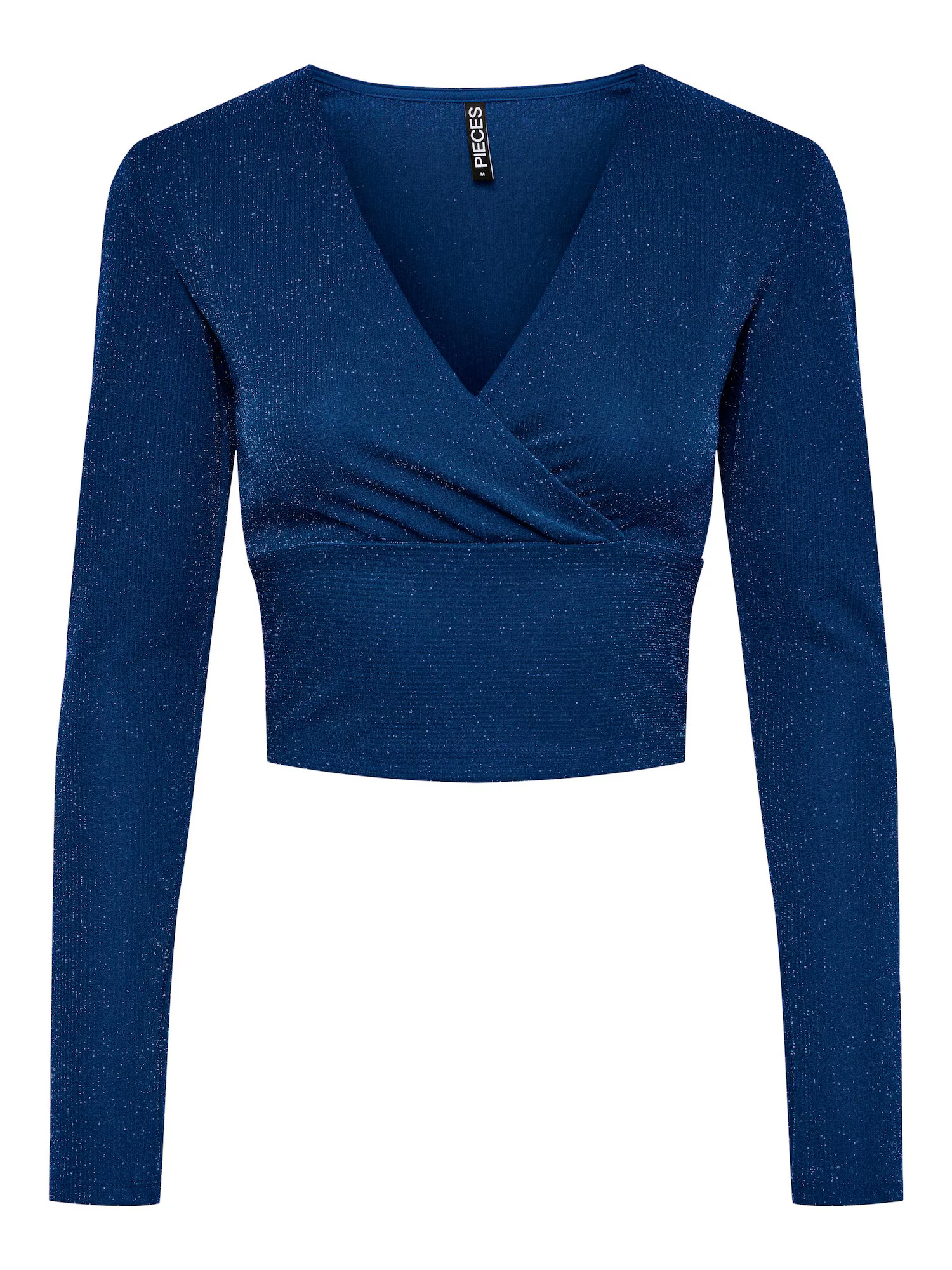 Pieces Petite Tricou 'Lina' albastru cobalt / gri argintiu - Pled.ro