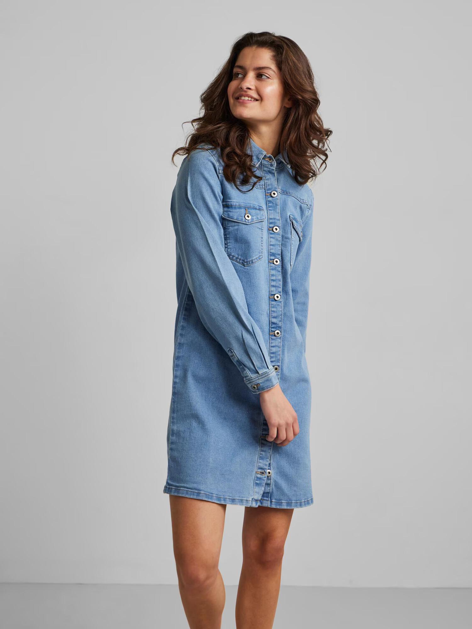 PIECES Rochie tip bluză 'Perry' albastru denim - Pled.ro