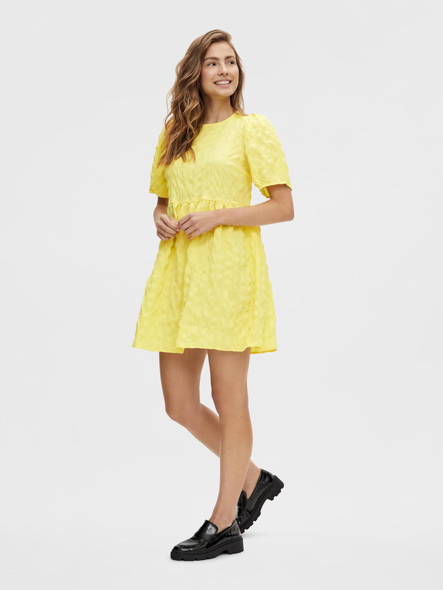 PIECES Rochie 'Tulle' galben citron - Pled.ro