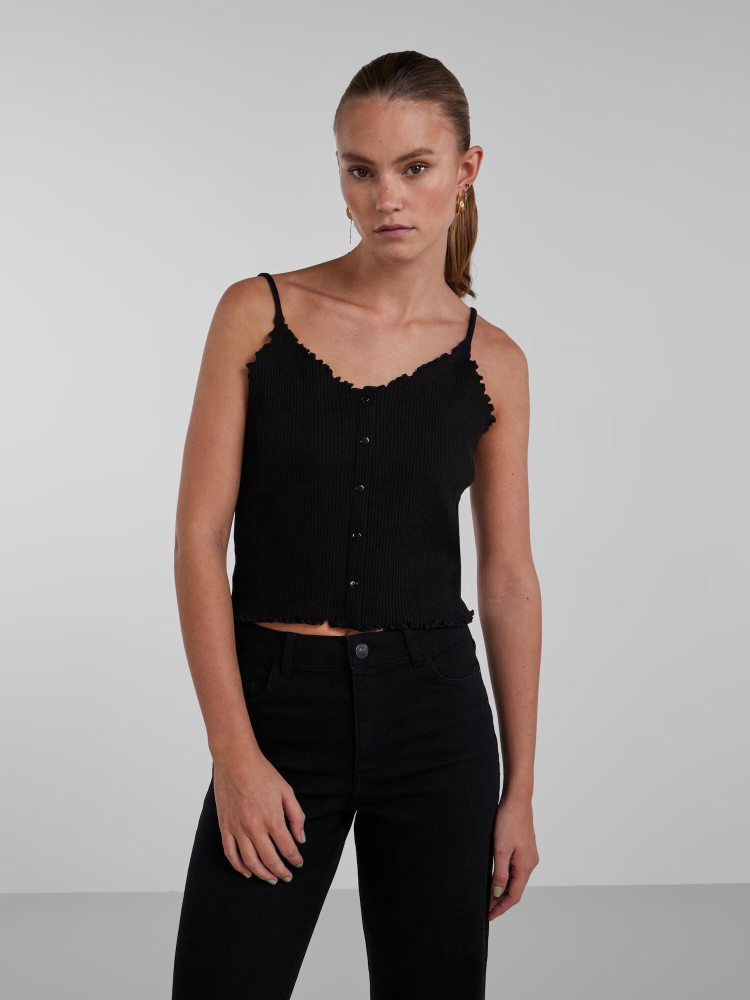 PIECES Top 'Nukisa' negru - Pled.ro