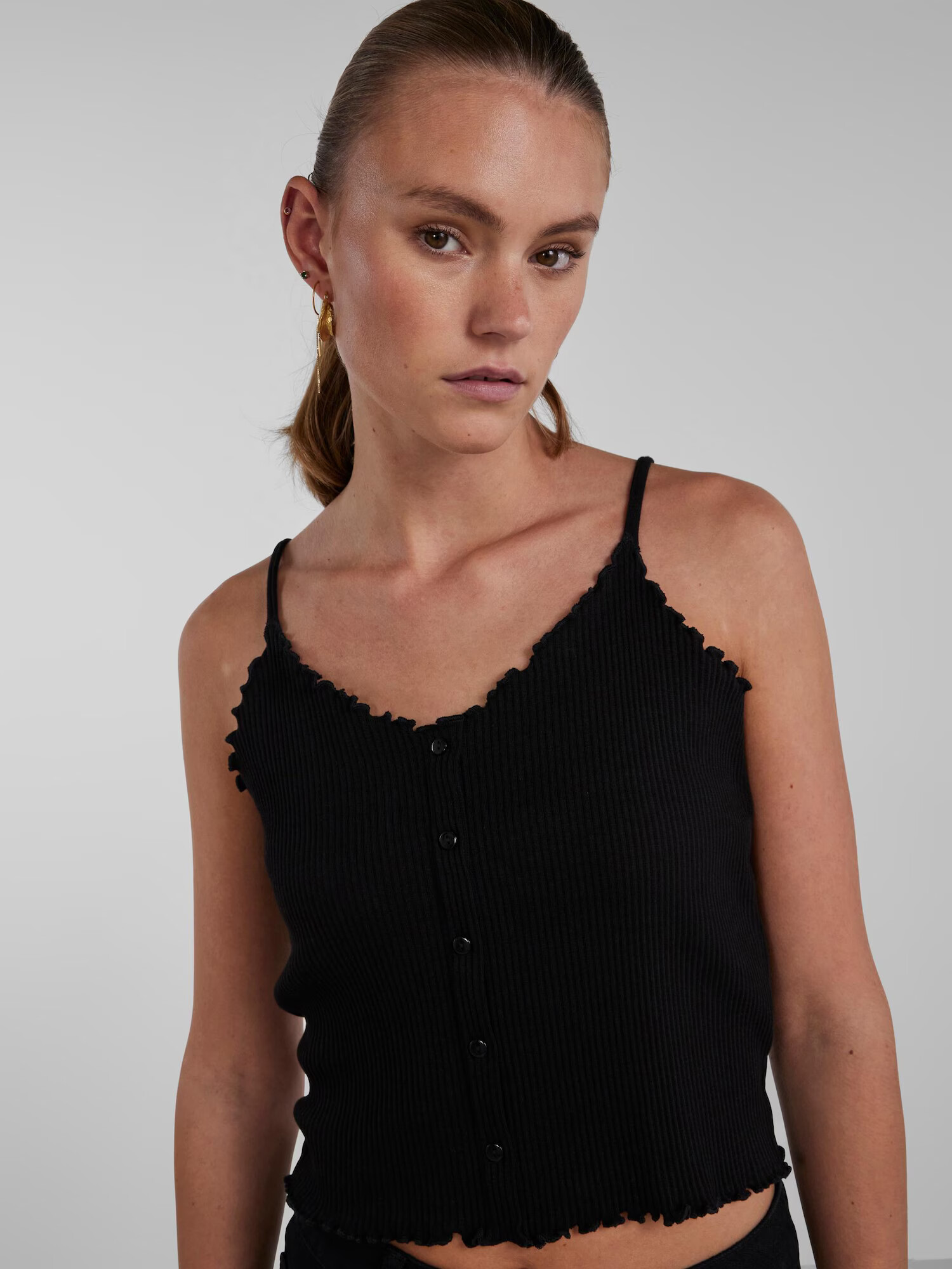 PIECES Top 'Nukisa' negru - Pled.ro