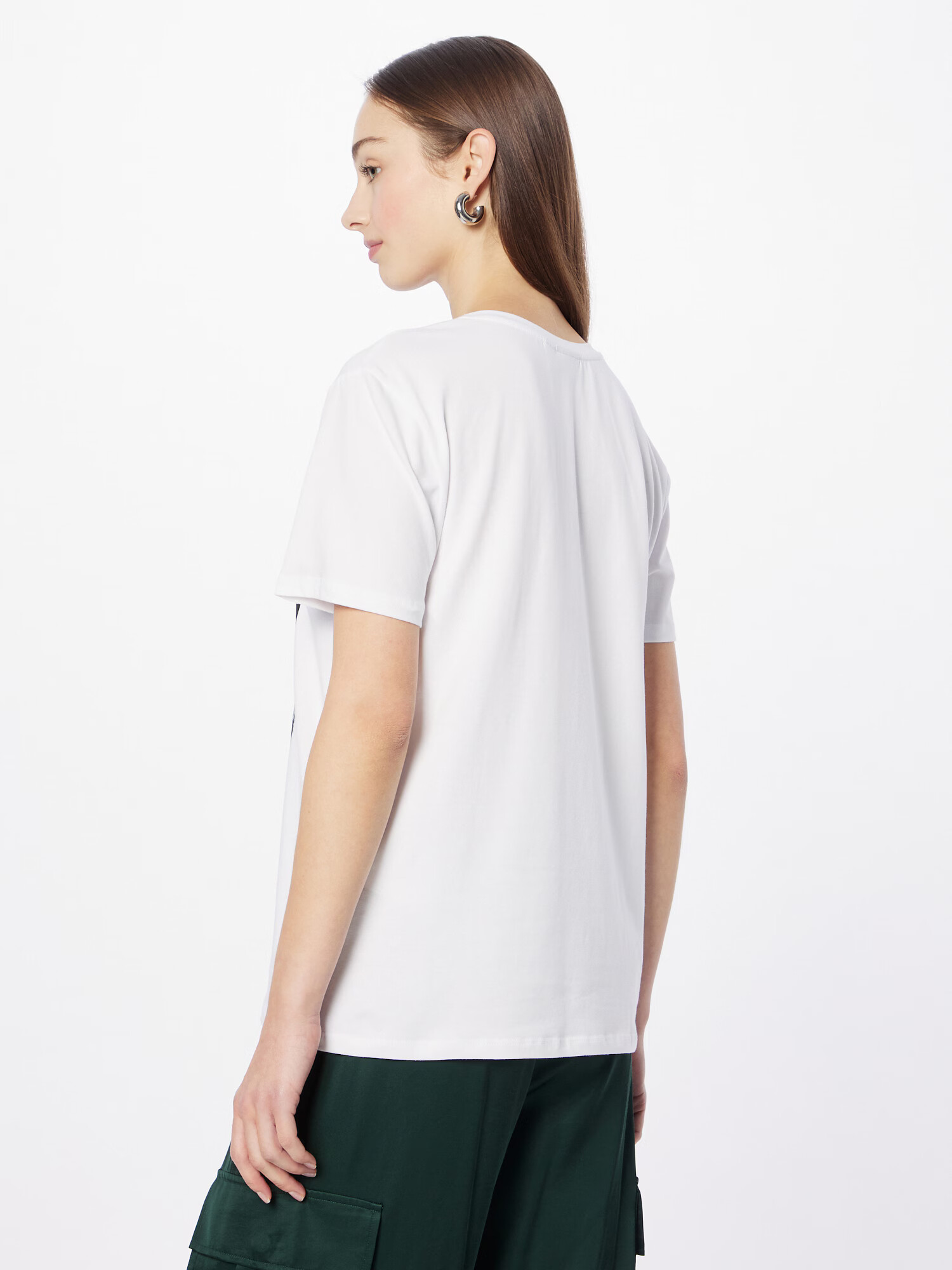 PIECES Tricou 'OLLY' negru / alb - Pled.ro