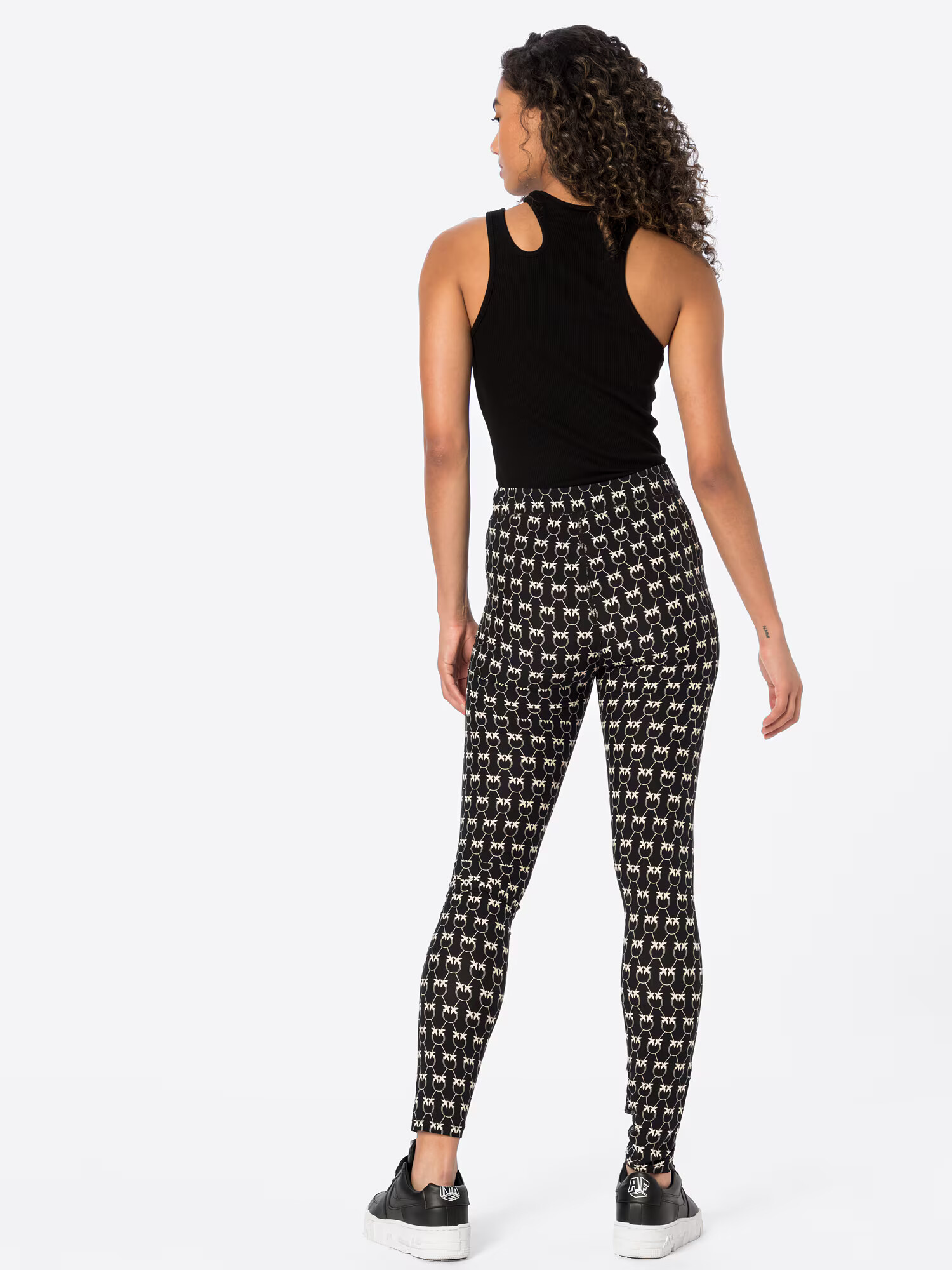 PINKO Leggings 'GELOSO' negru / alb natural - Pled.ro