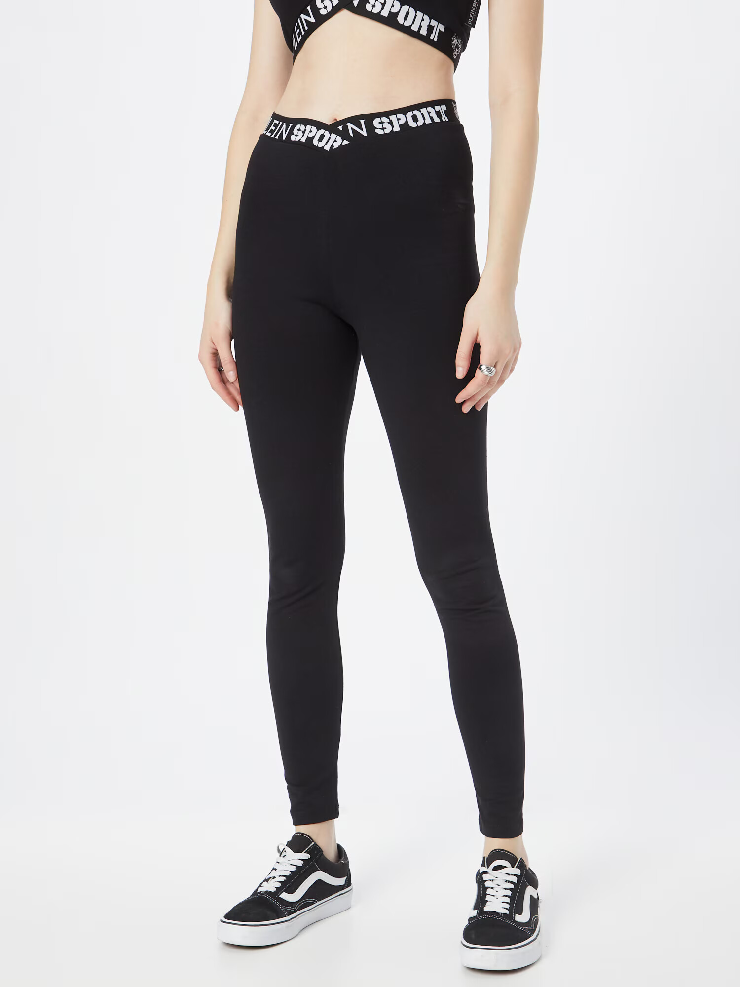 Plein Sport Leggings negru / alb - Pled.ro