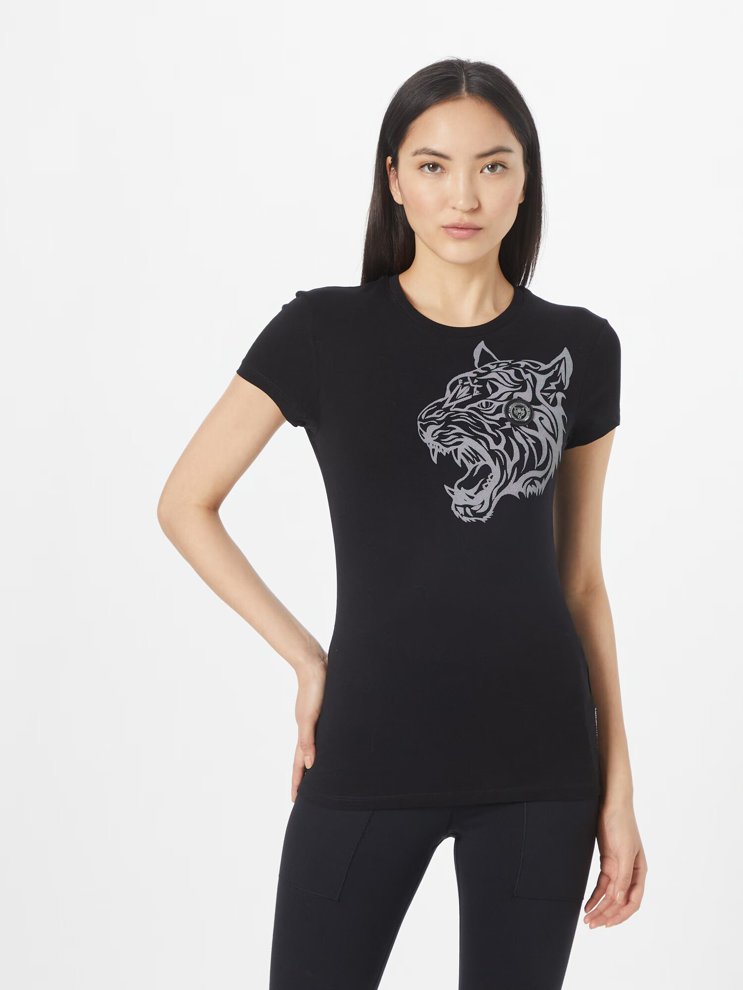 Plein Sport Tricou gri deschis / negru - Pled.ro