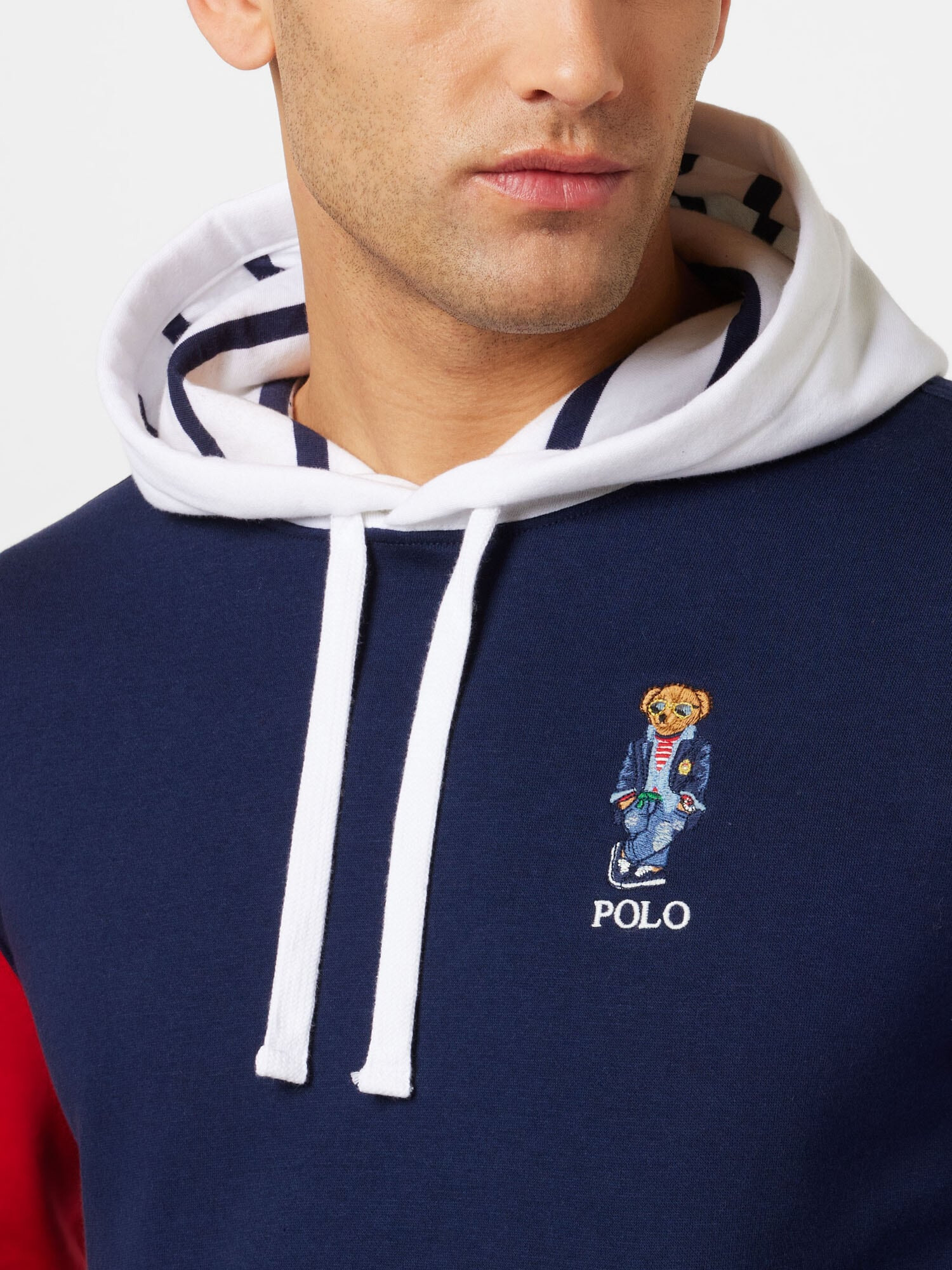 Polo Ralph Lauren Bluză de molton bleumarin / albastru deschis / roșu rodie / alb - Pled.ro