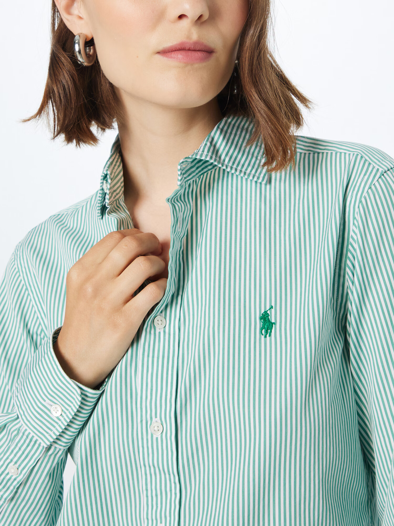 Polo Ralph Lauren Bluză 'Georgia' verde / alb - Pled.ro