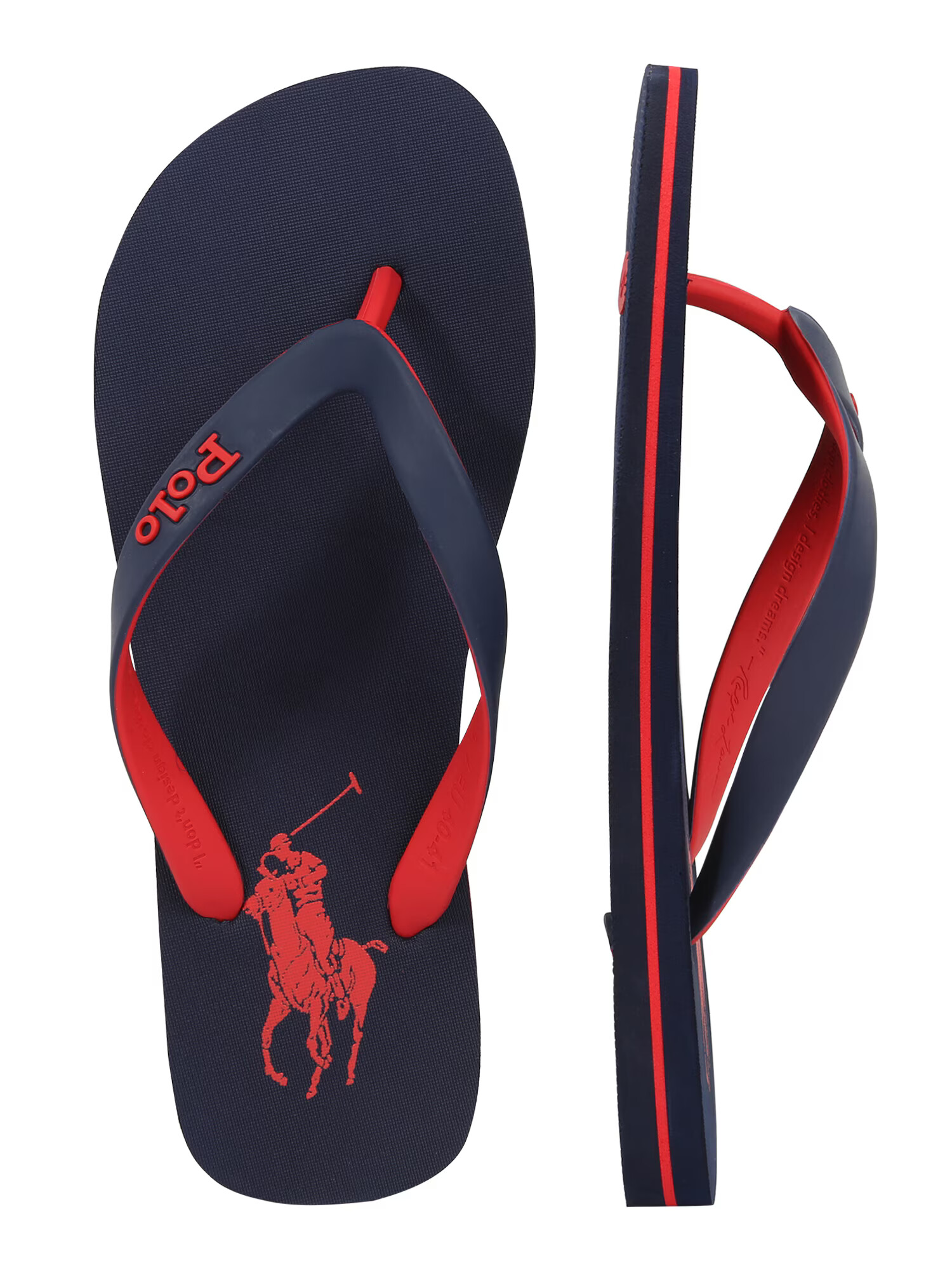 Polo Ralph Lauren Flip-flops 'Bolt' albastru închis / roșu - Pled.ro