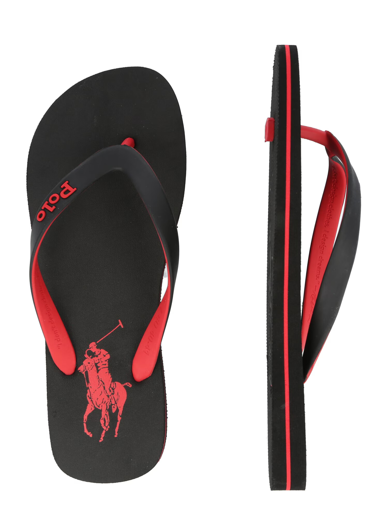 Polo Ralph Lauren Flip-flops 'Bolt' roșu / negru - Pled.ro