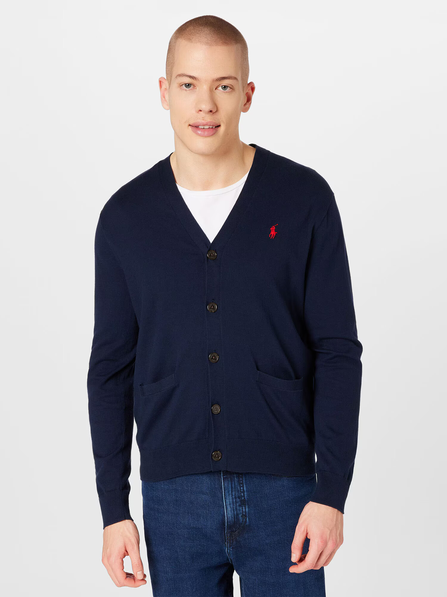 Polo Ralph Lauren Geacă tricotată bleumarin / roșu - Pled.ro