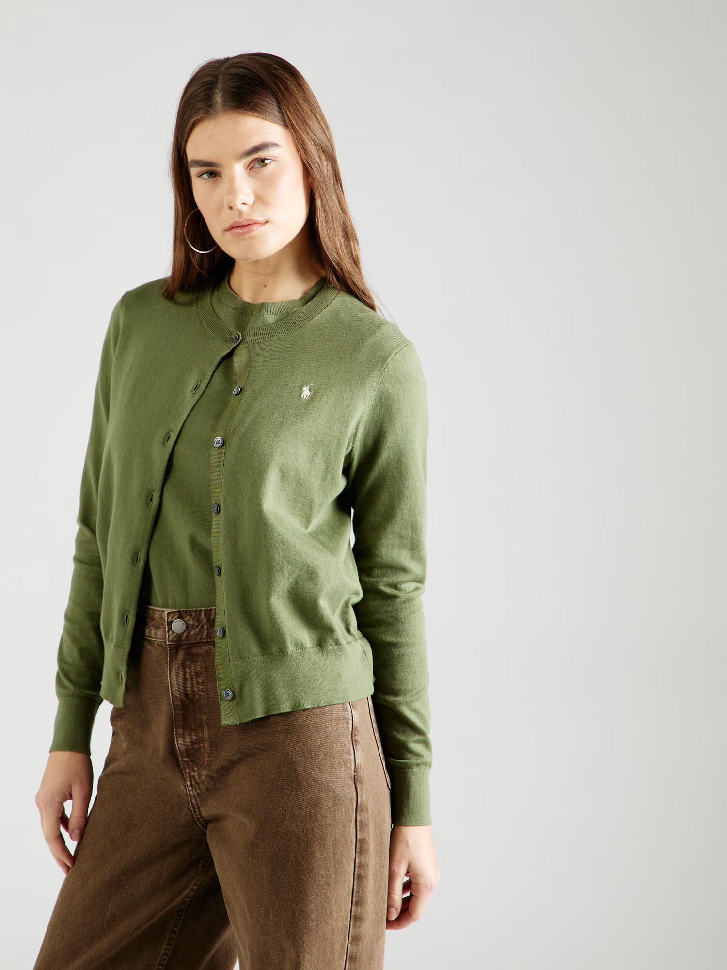 Polo Ralph Lauren Geacă tricotată verde / alb - Pled.ro