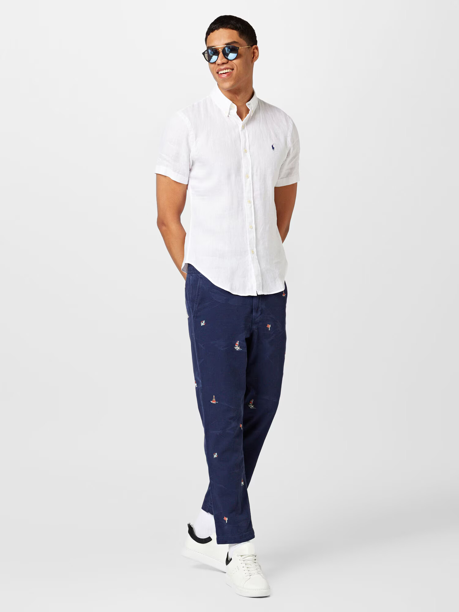 Polo Ralph Lauren Pantaloni bleumarin / albastru deschis / roșu / alb - Pled.ro