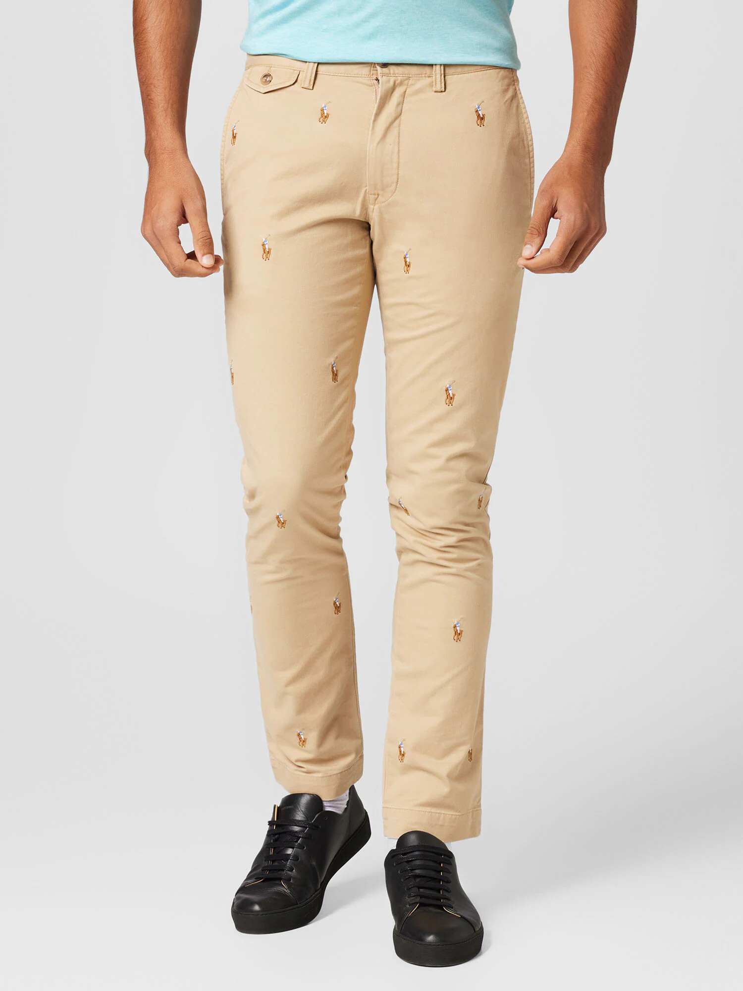 Polo Ralph Lauren Pantaloni eleganți 'BEDFORD' albastru deschis / maro / maro deschis / alb - Pled.ro