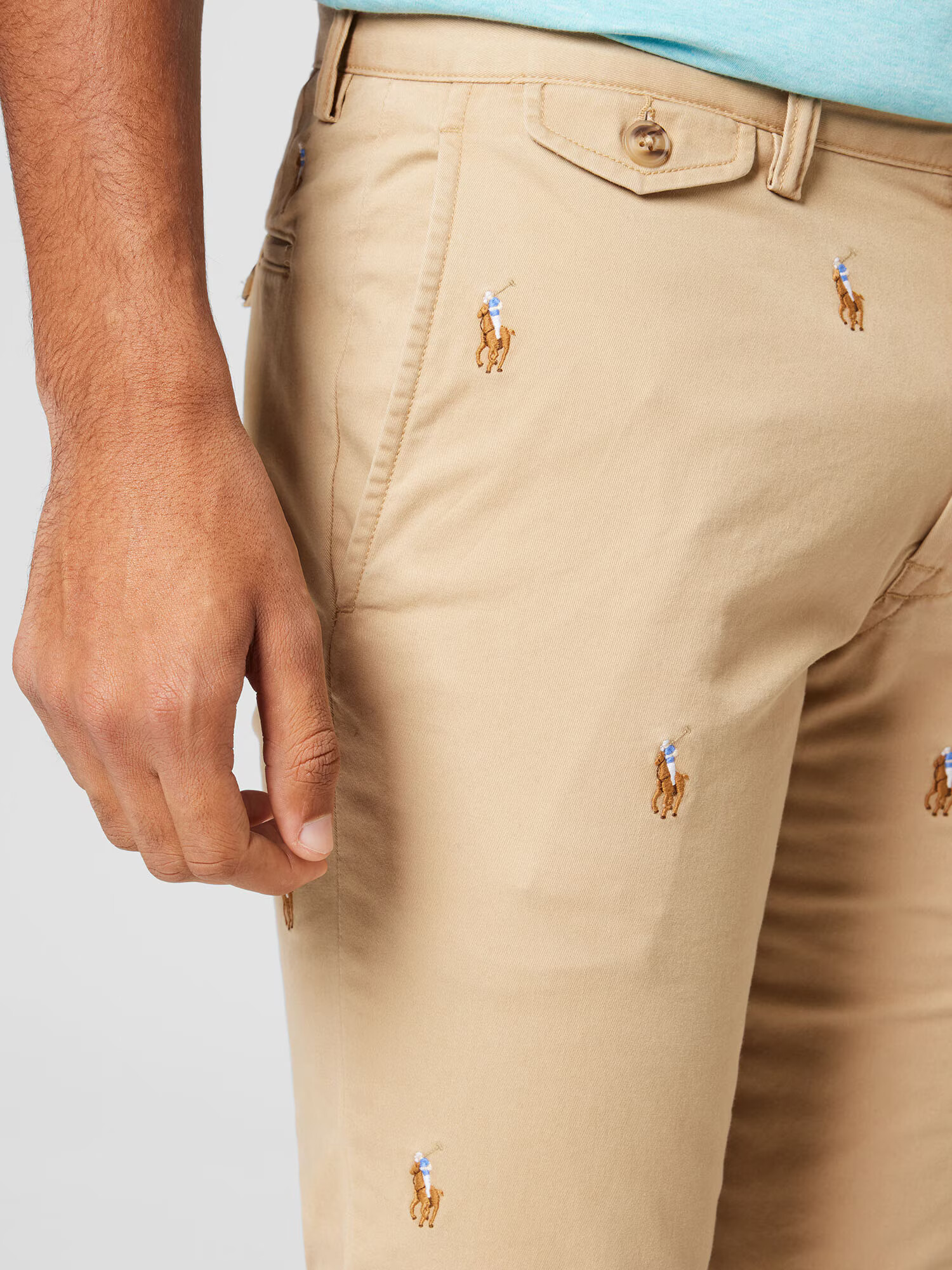 Polo Ralph Lauren Pantaloni eleganți 'BEDFORD' albastru deschis / maro / maro deschis / alb - Pled.ro