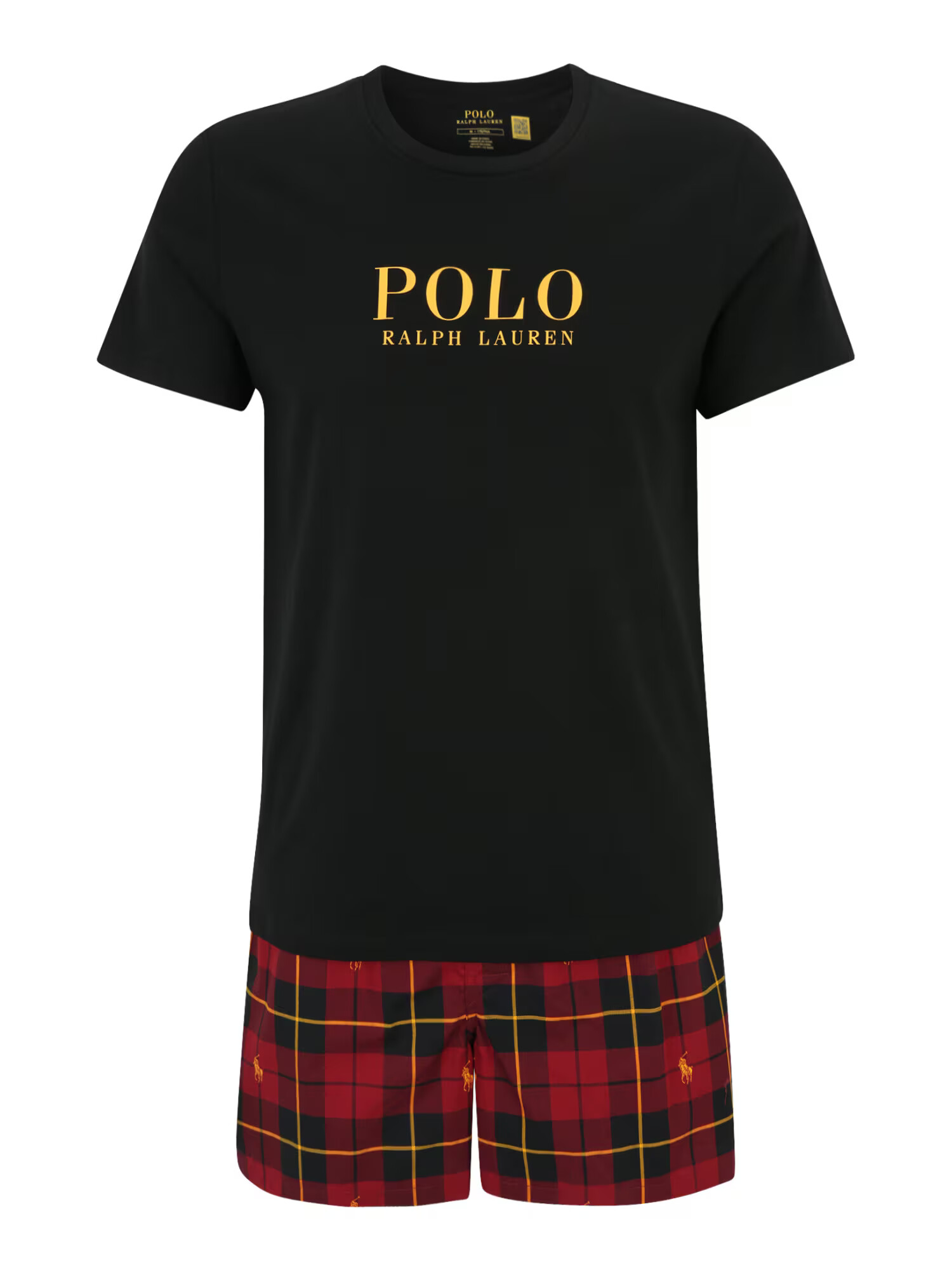 Polo Ralph Lauren Pijama scurtă galben / roșu bordeaux / roșu carmin / negru - Pled.ro