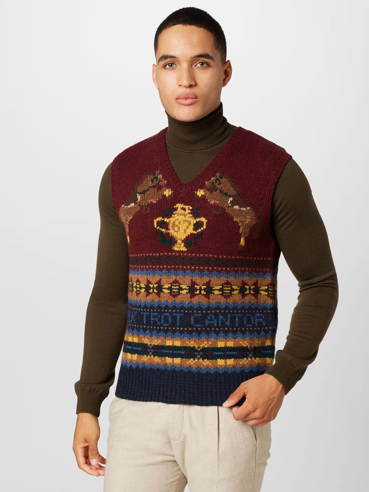 Polo Ralph Lauren Pullunder albastru / maro deschis / galben / roșu vin - Pled.ro