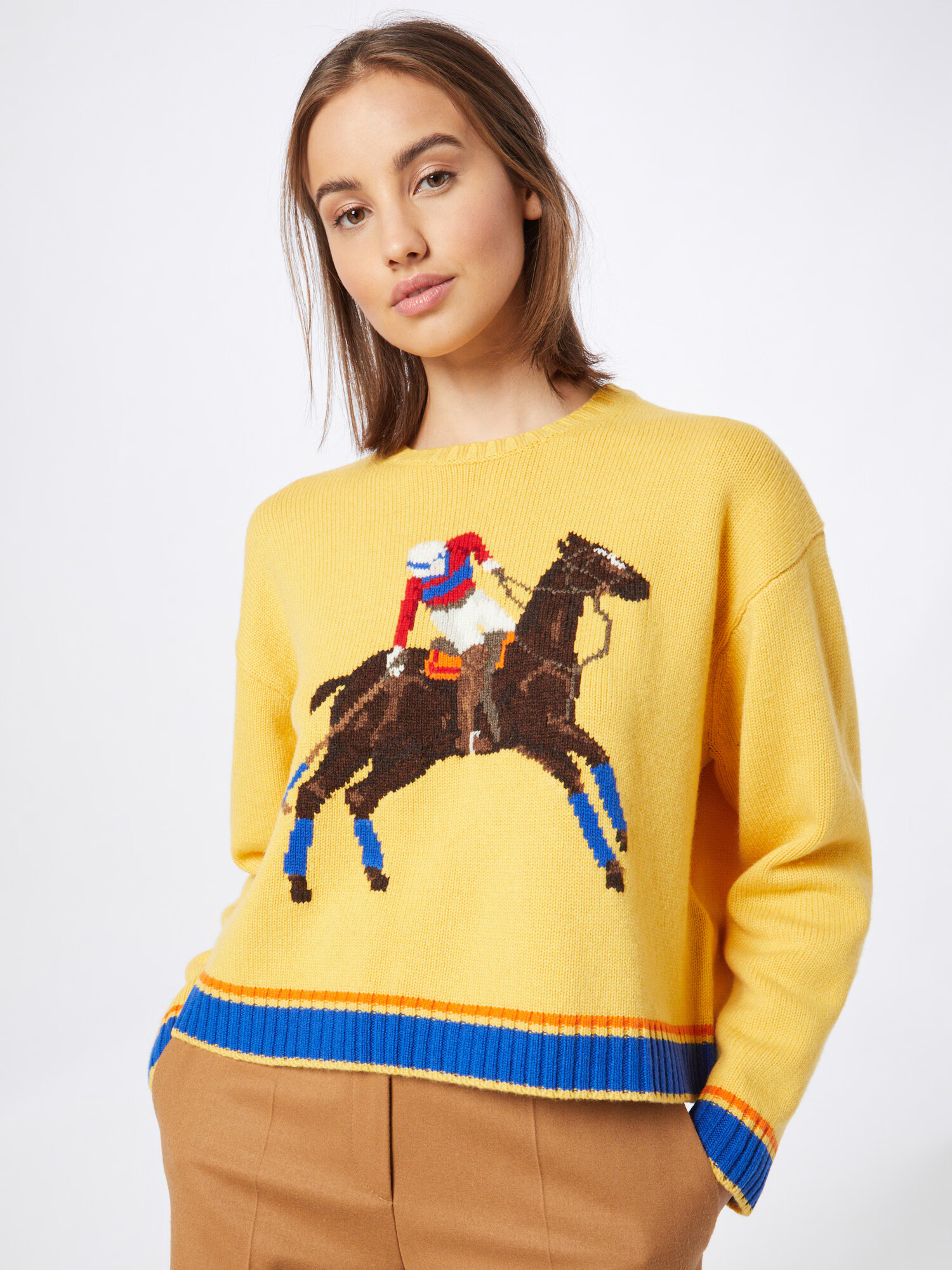 Polo Ralph Lauren Pulover albastru / maro / galben / roșu - Pled.ro