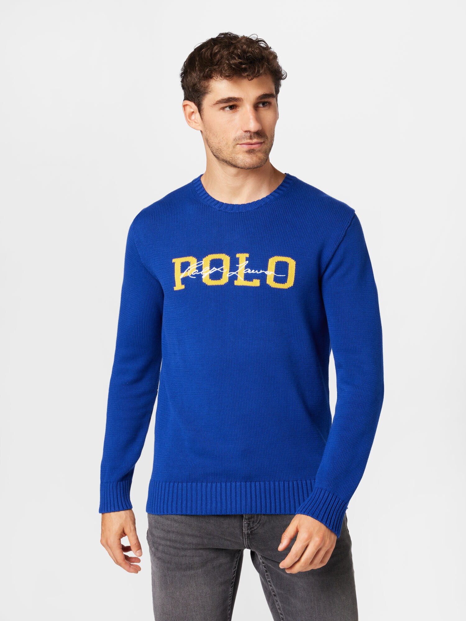 Polo Ralph Lauren Pulover albastru regal / galben / alb - Pled.ro