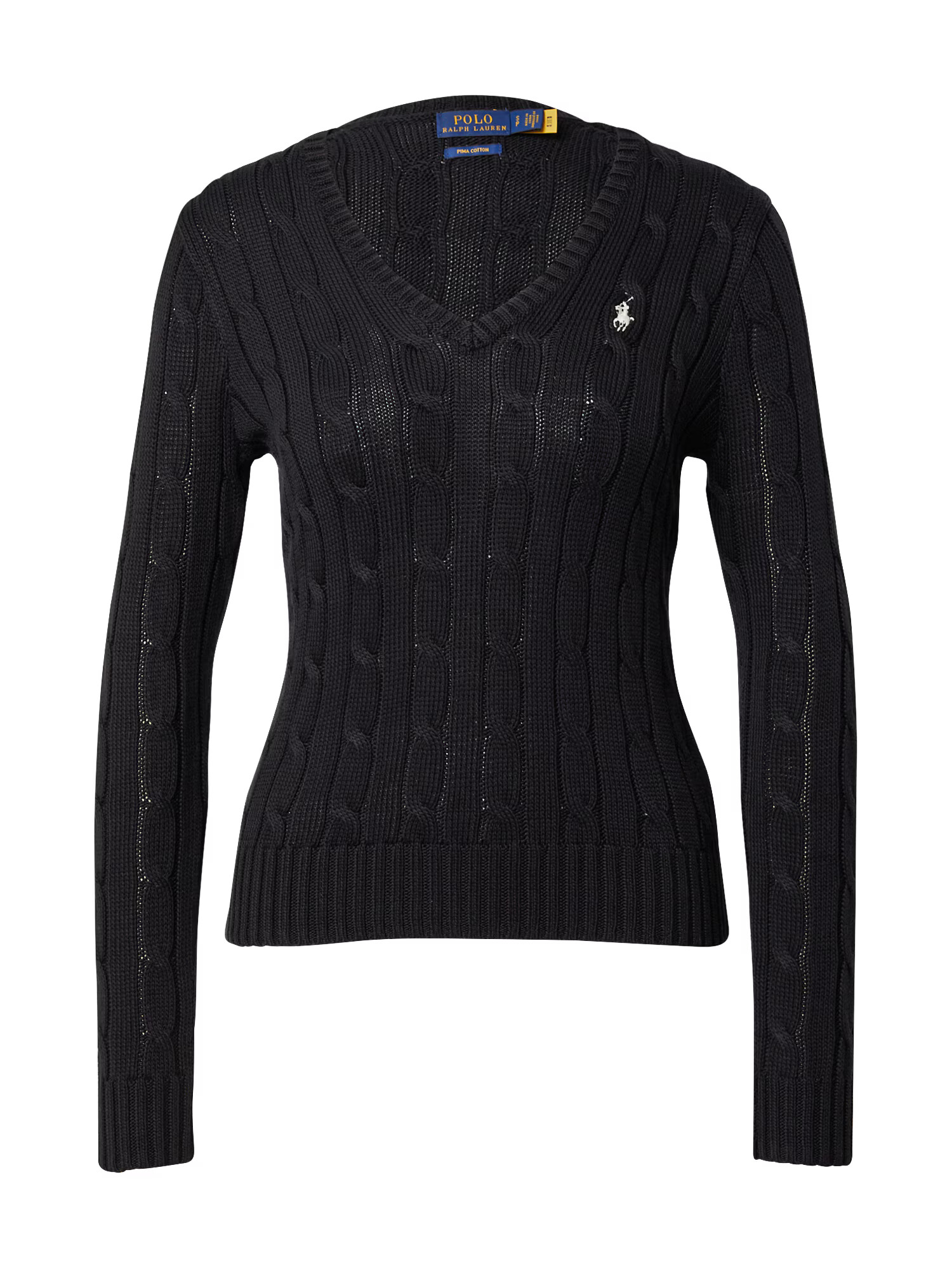 Polo Ralph Lauren Pulover 'KIMBERLY' negru / alb - Pled.ro