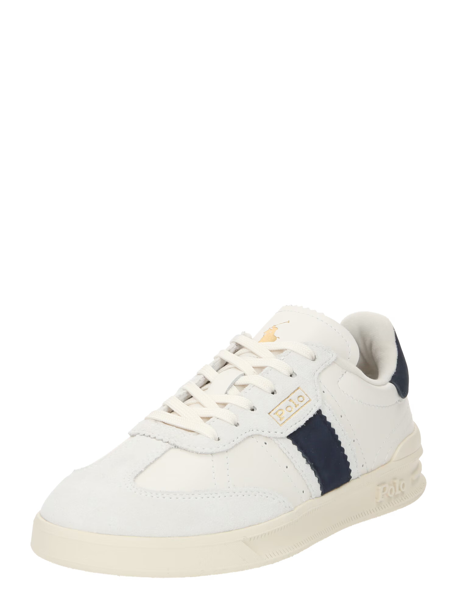 Polo Ralph Lauren Sneaker low 'HTR AERA' albastru marin / auriu / alb murdar / alb natural - Pled.ro