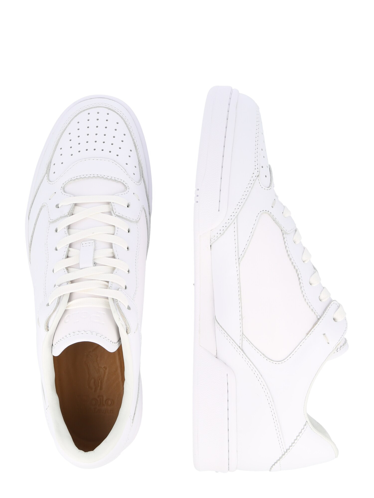 Polo Ralph Lauren Sneaker low 'POLO CRT LUX-SNEAKERS-LOW TOP LACE' alb - Pled.ro