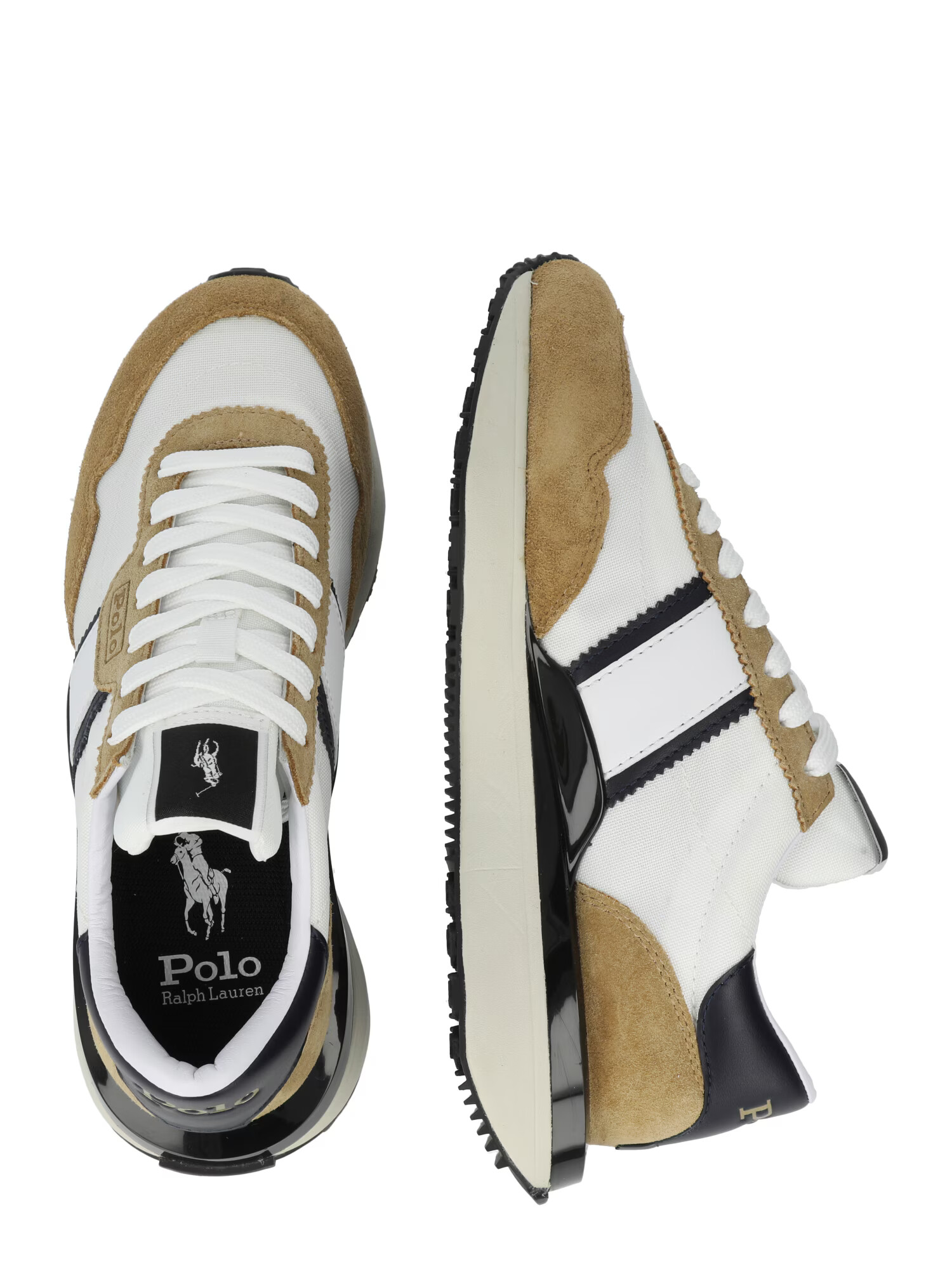 Polo Ralph Lauren Sneaker low 'TRAIN 89' maro deschis / auriu / negru / alb - Pled.ro