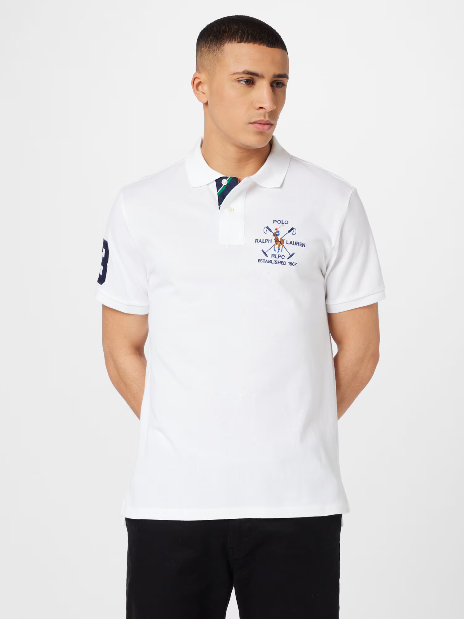 Polo Ralph Lauren Tricou albastru închis / maro deschis / verde iarbă / alb - Pled.ro