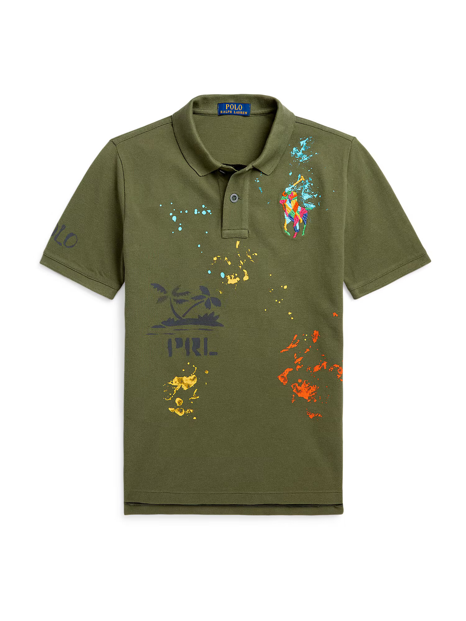 Polo Ralph Lauren Tricou albastru deschis / kaki / portocaliu / alb - Pled.ro