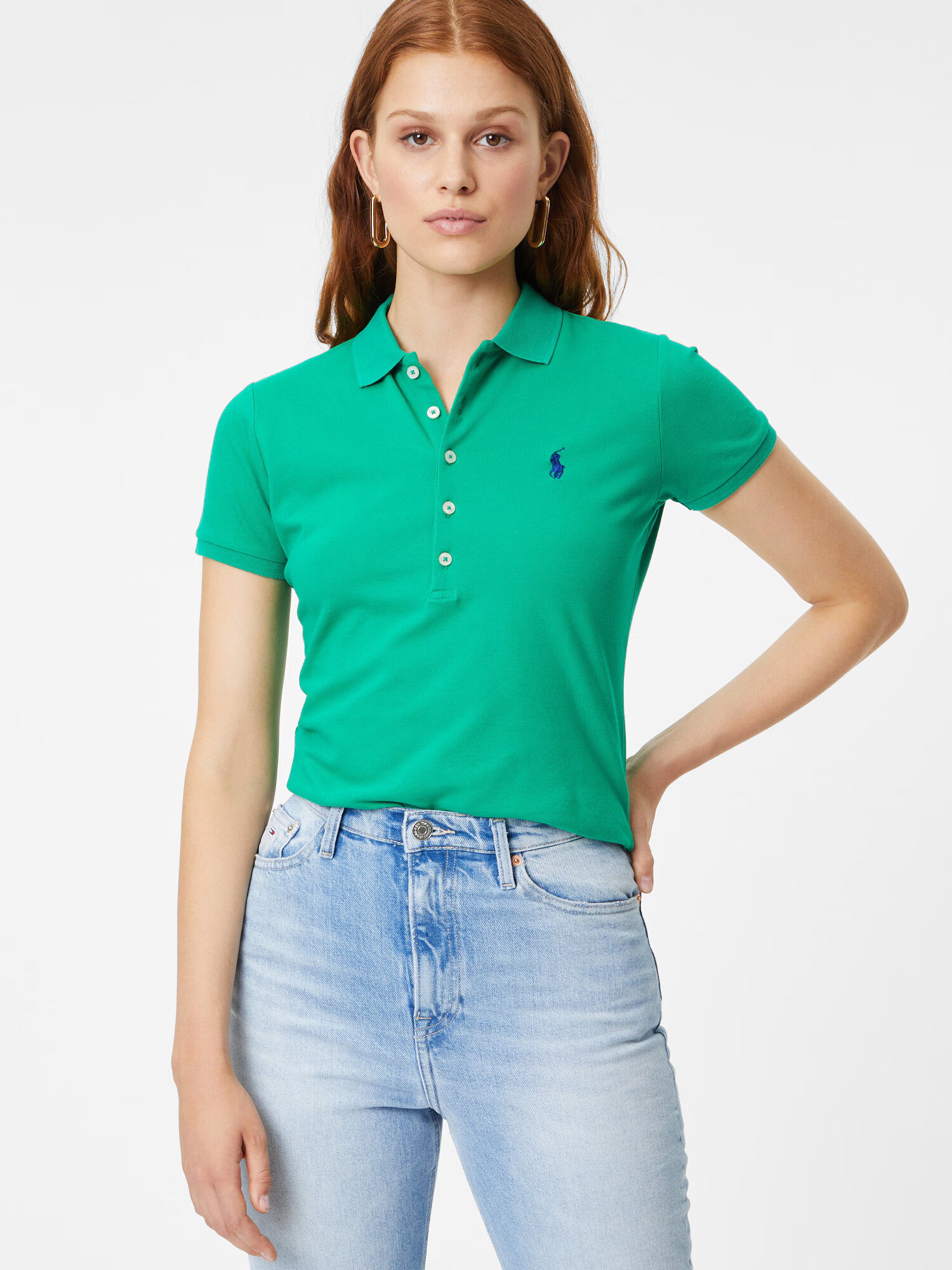 Polo Ralph Lauren Tricou 'Julie' albastru / verde jad - Pled.ro