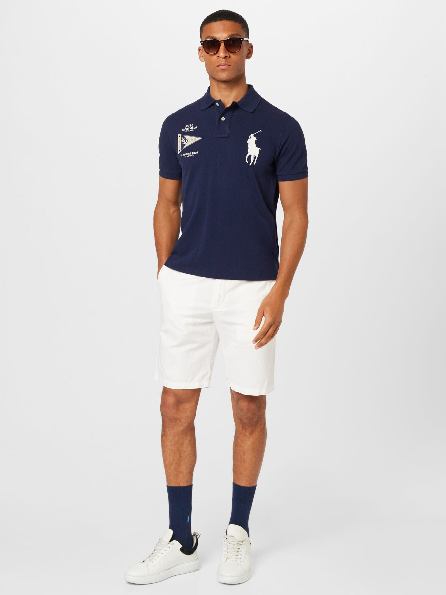 Polo Ralph Lauren Tricou bleumarin / alb - Pled.ro