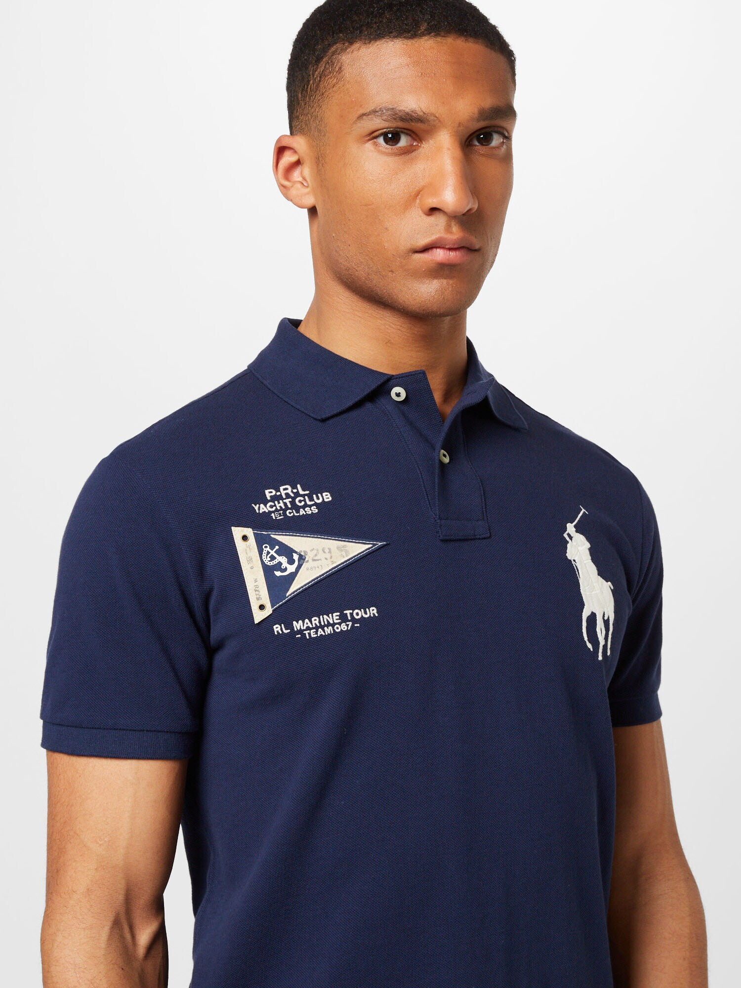 Polo Ralph Lauren Tricou bleumarin / alb - Pled.ro