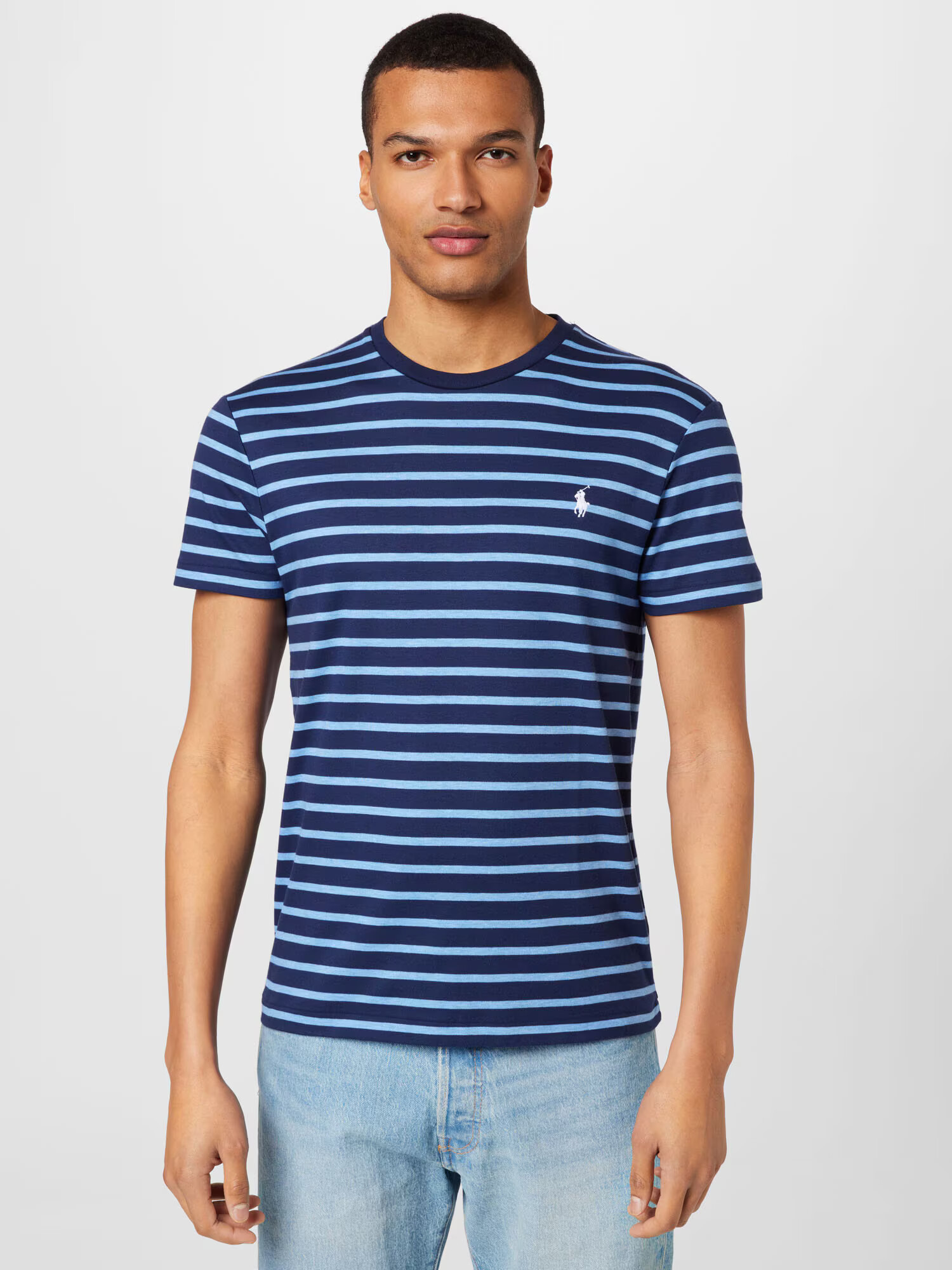 Polo Ralph Lauren Tricou bleumarin / albastru deschis / alb - Pled.ro