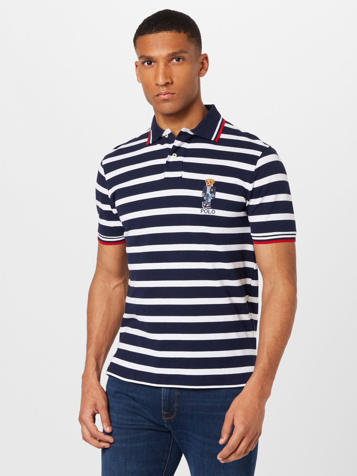 Polo Ralph Lauren Tricou bleumarin / maro deschis / roșu / alb - Pled.ro