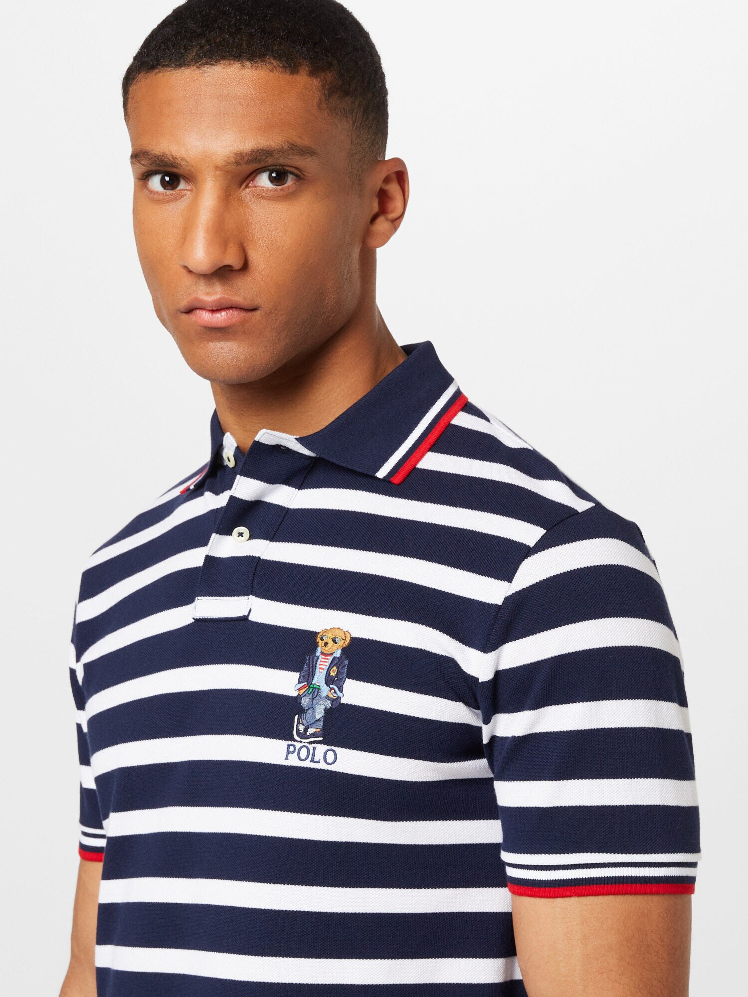 Polo Ralph Lauren Tricou bleumarin / maro deschis / roșu / alb - Pled.ro