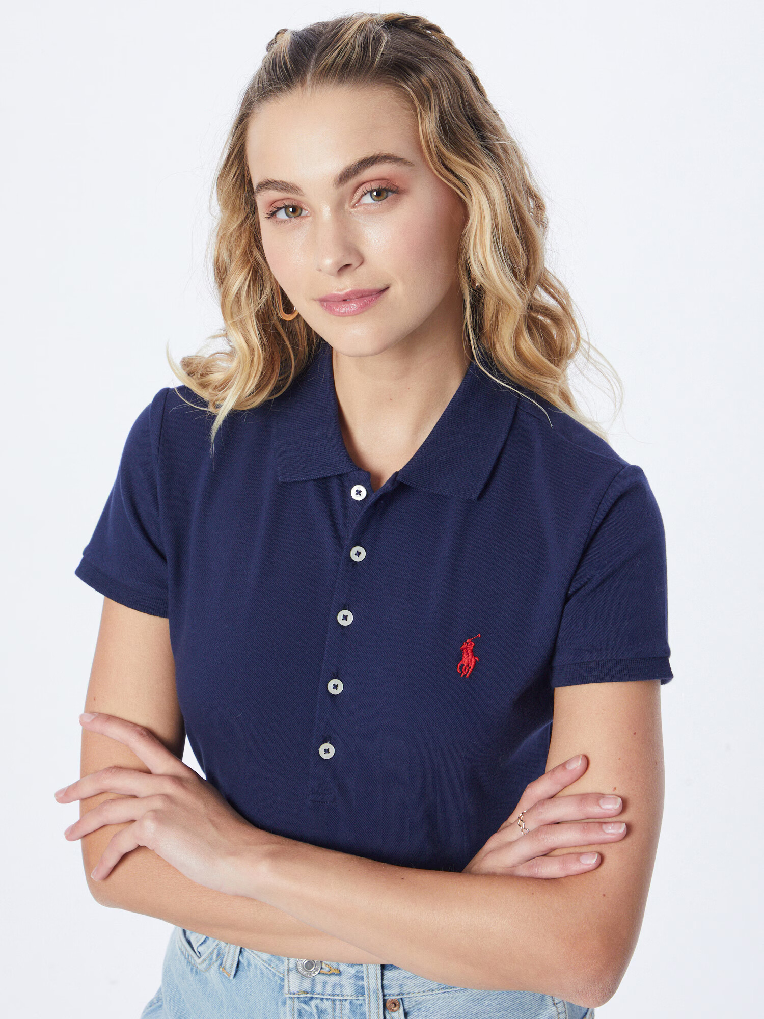 Polo Ralph Lauren Tricou 'Julie' bleumarin / roșu - Pled.ro