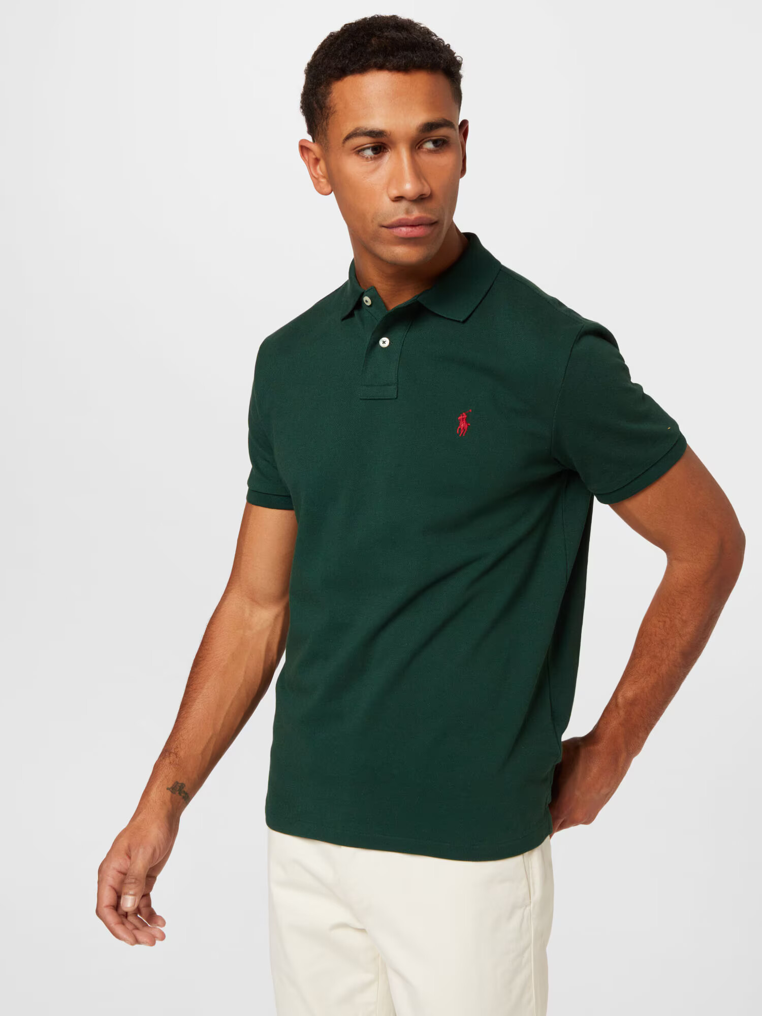 Polo Ralph Lauren Tricou verde închis / roșu - Pled.ro