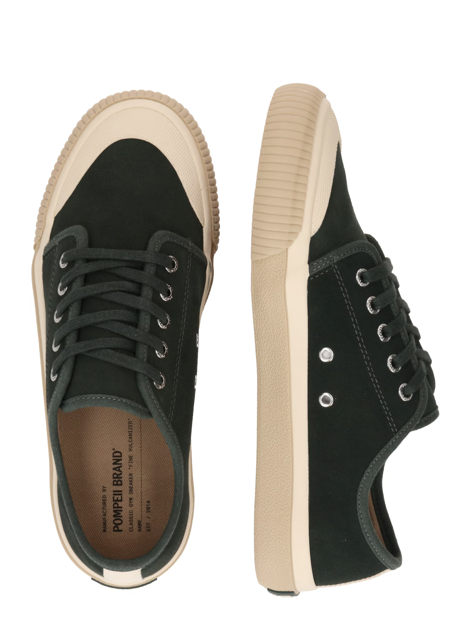 POMPEII Sneaker low 'KIRAN' crem / verde închis - Pled.ro