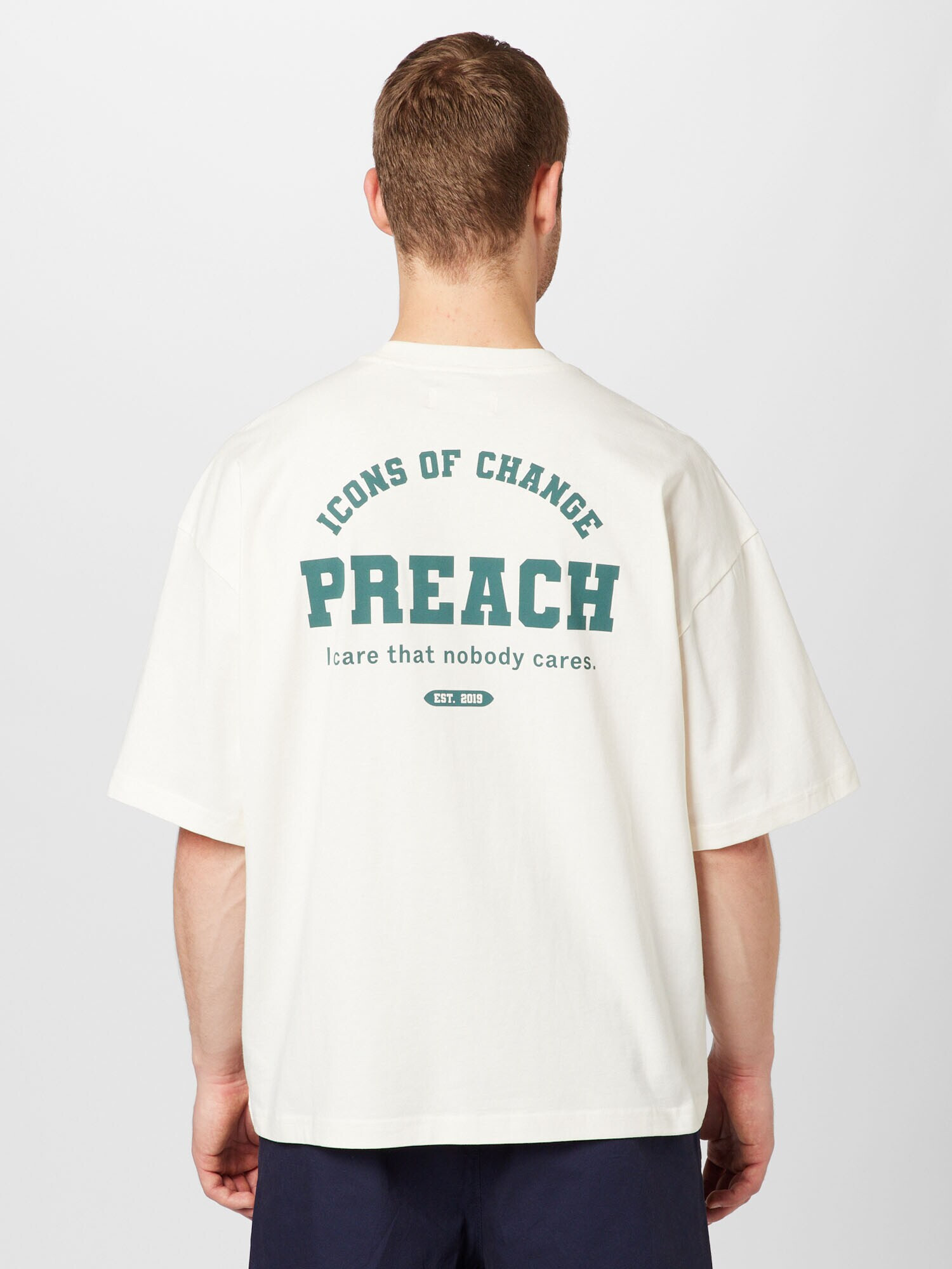 Preach Tricou verde smarald / alb - Pled.ro