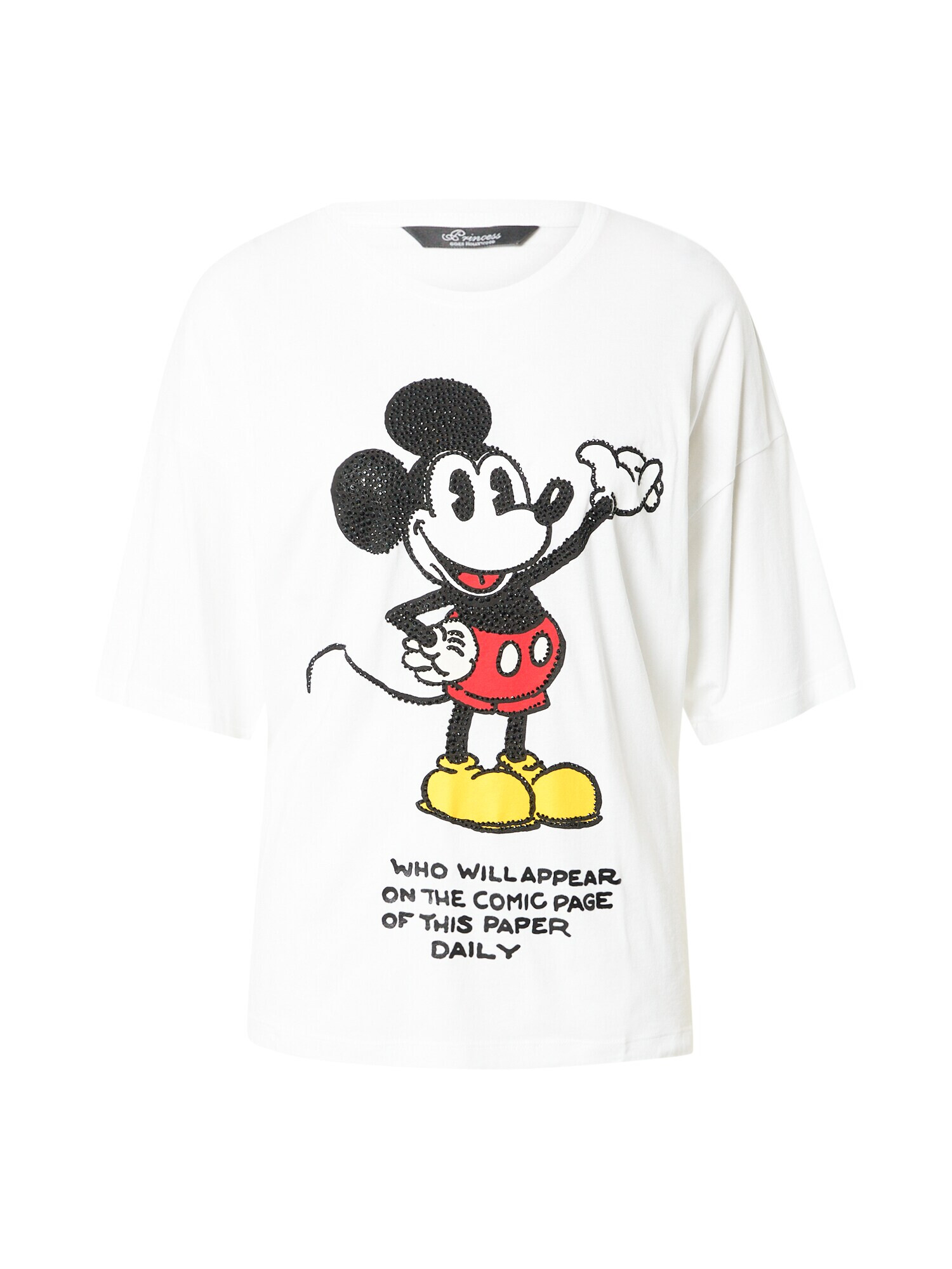 PRINCESS GOES HOLLYWOOD Tricou 'Mickey' galben / negru / alb - Pled.ro