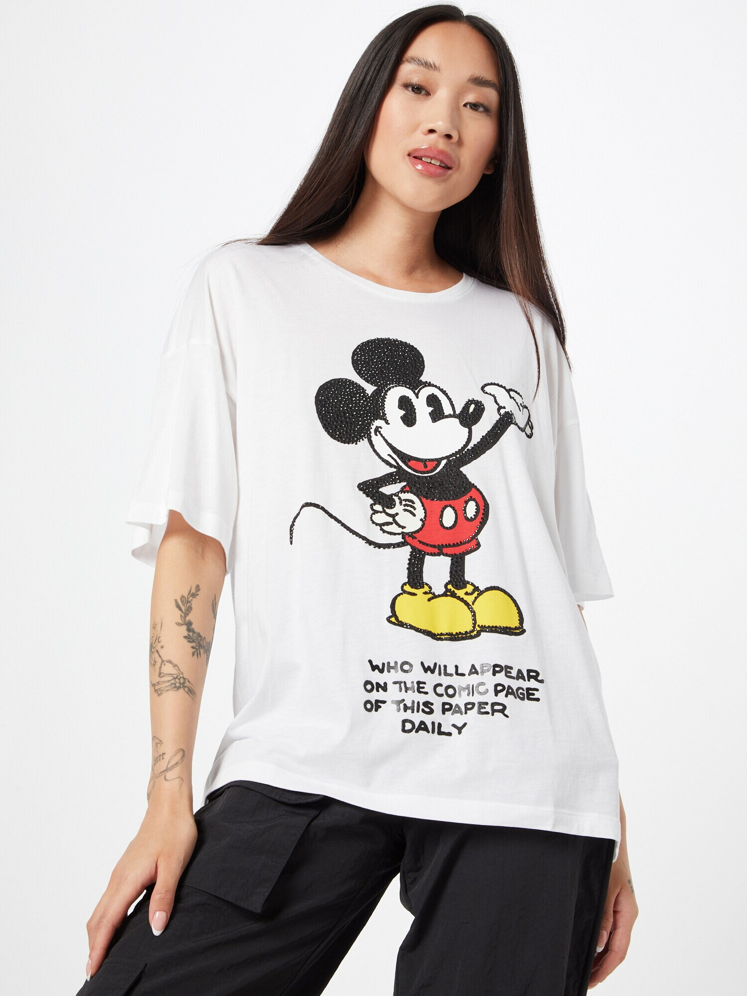 PRINCESS GOES HOLLYWOOD Tricou 'Mickey' galben / negru / alb - Pled.ro