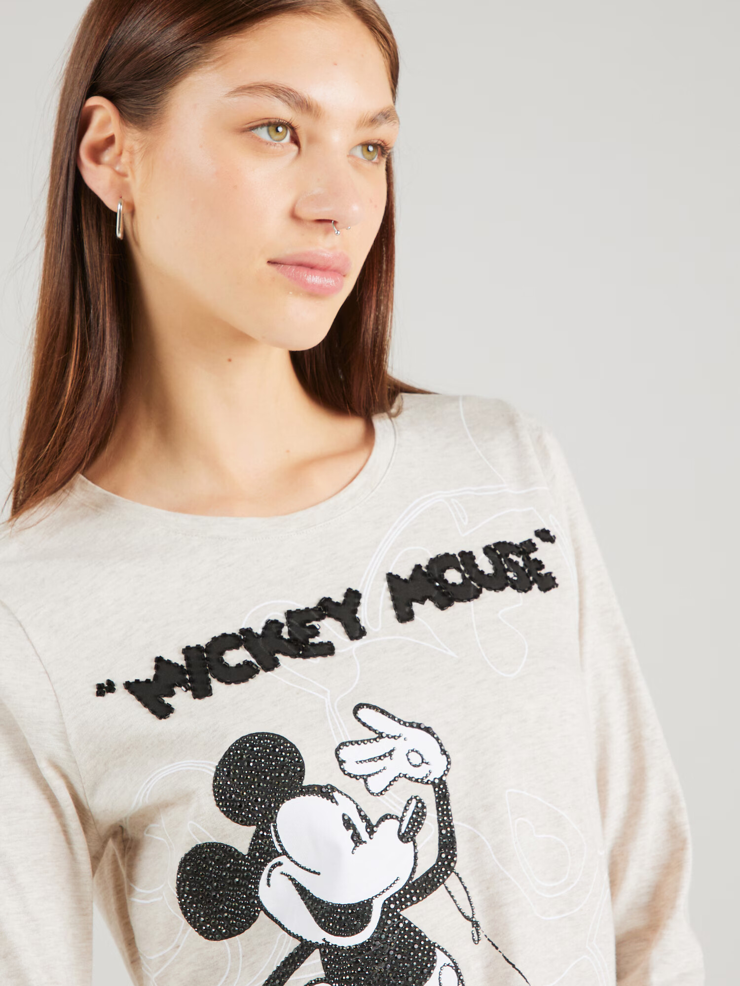 PRINCESS GOES HOLLYWOOD Tricou 'Mickey Mouse' bej / negru / alb - Pled.ro