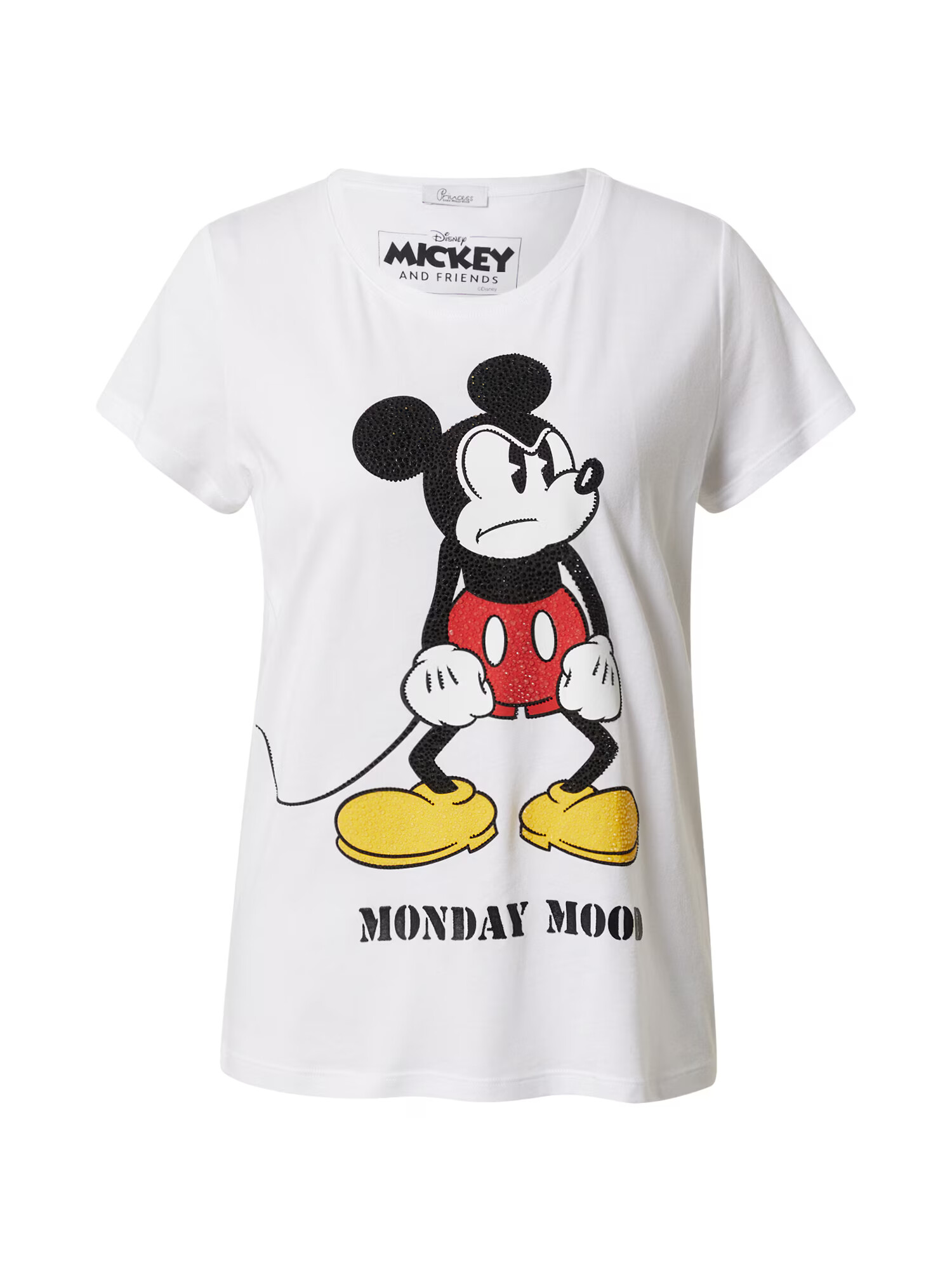 PRINCESS GOES HOLLYWOOD Tricou 'Monday Mood' galben / roșu / negru / alb murdar - Pled.ro