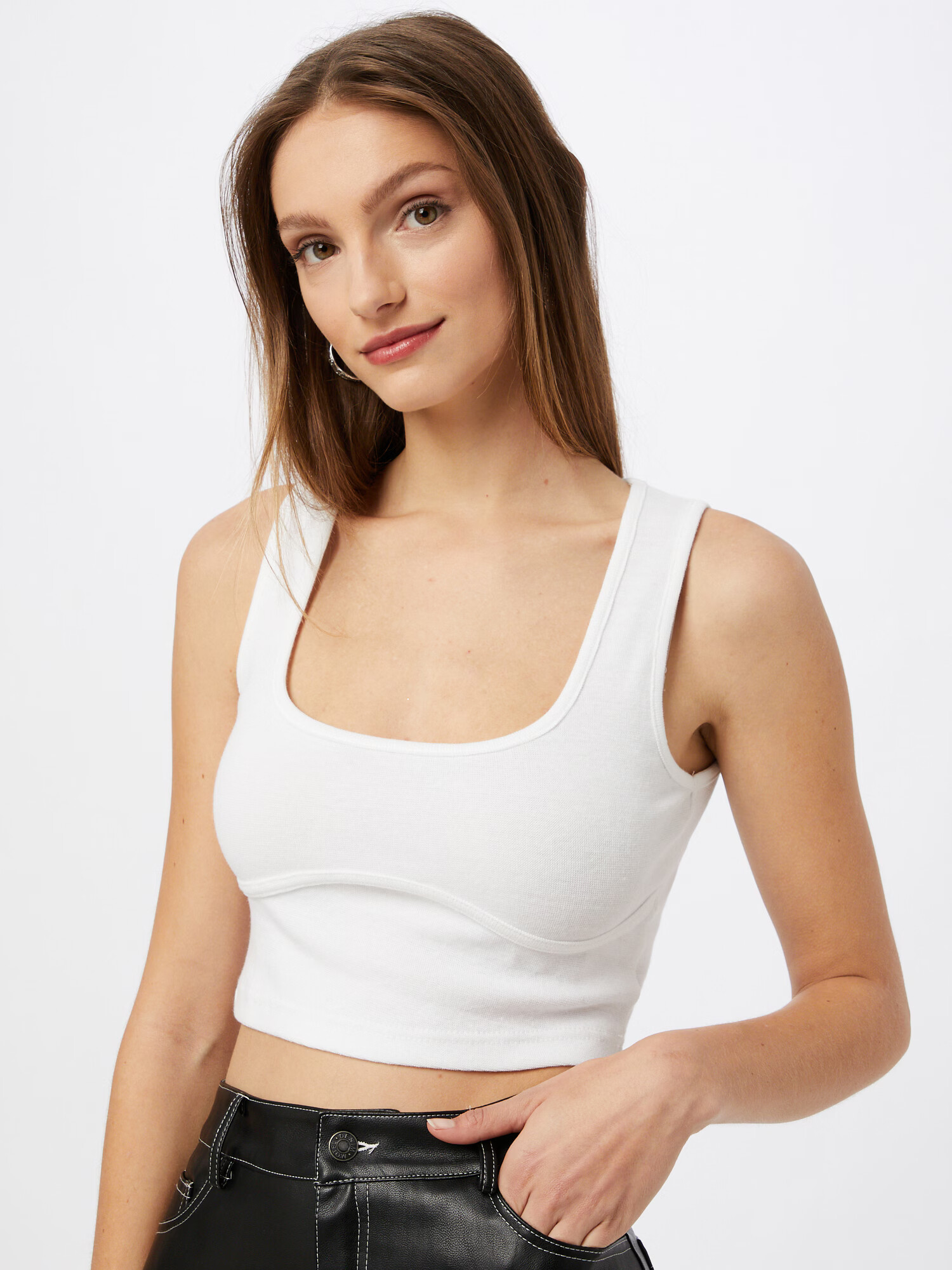 Public Desire Top alb - Pled.ro