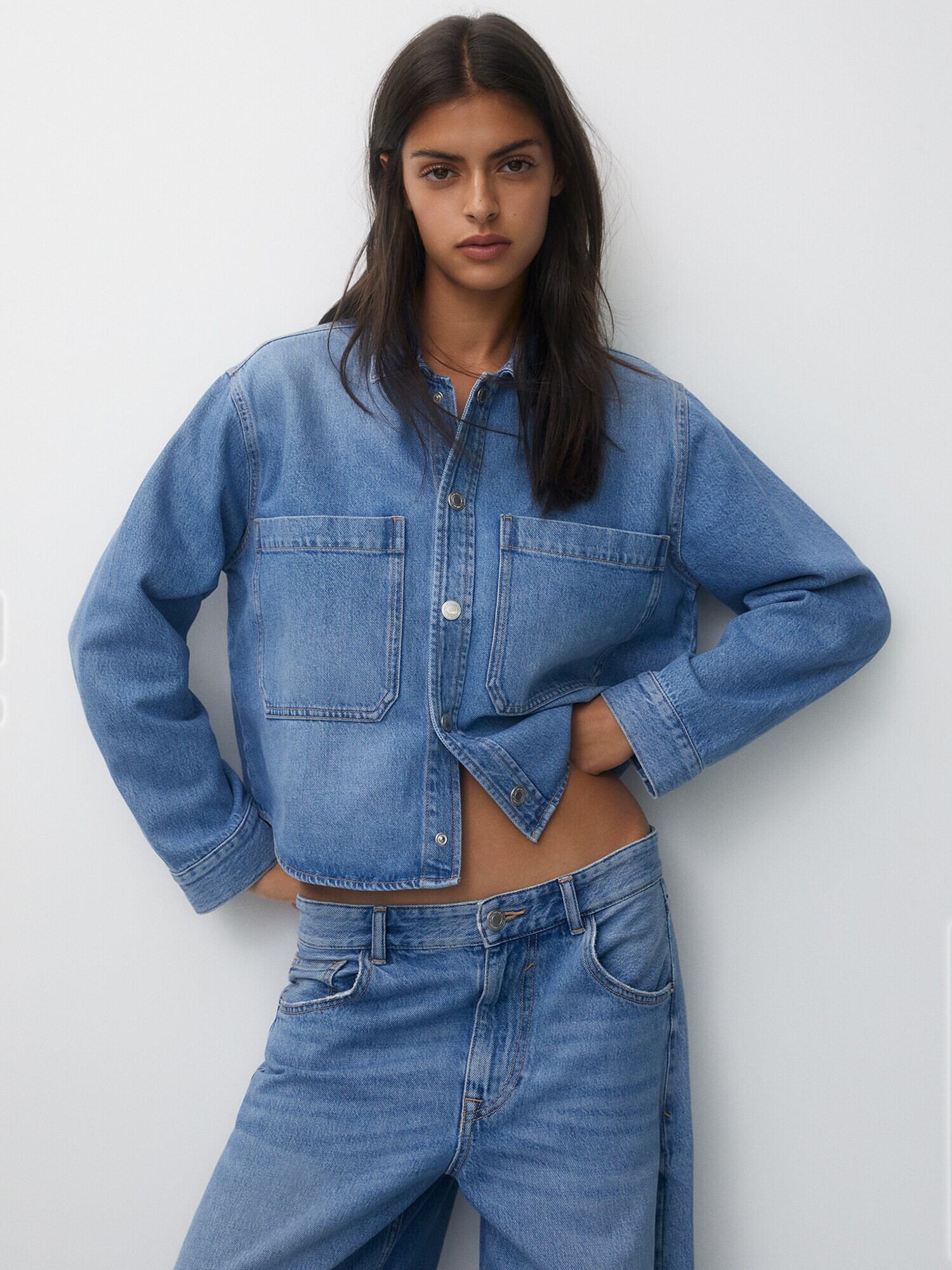 Pull&Bear Bluză albastru denim - Pled.ro