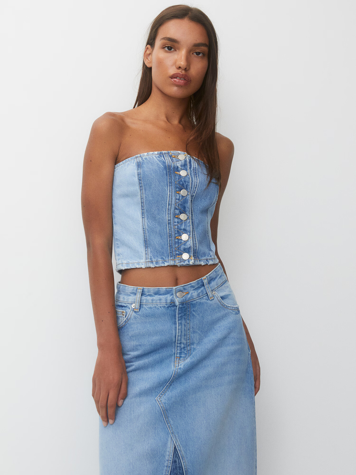 Pull&Bear Bluză albastru denim / albastru deschis - Pled.ro