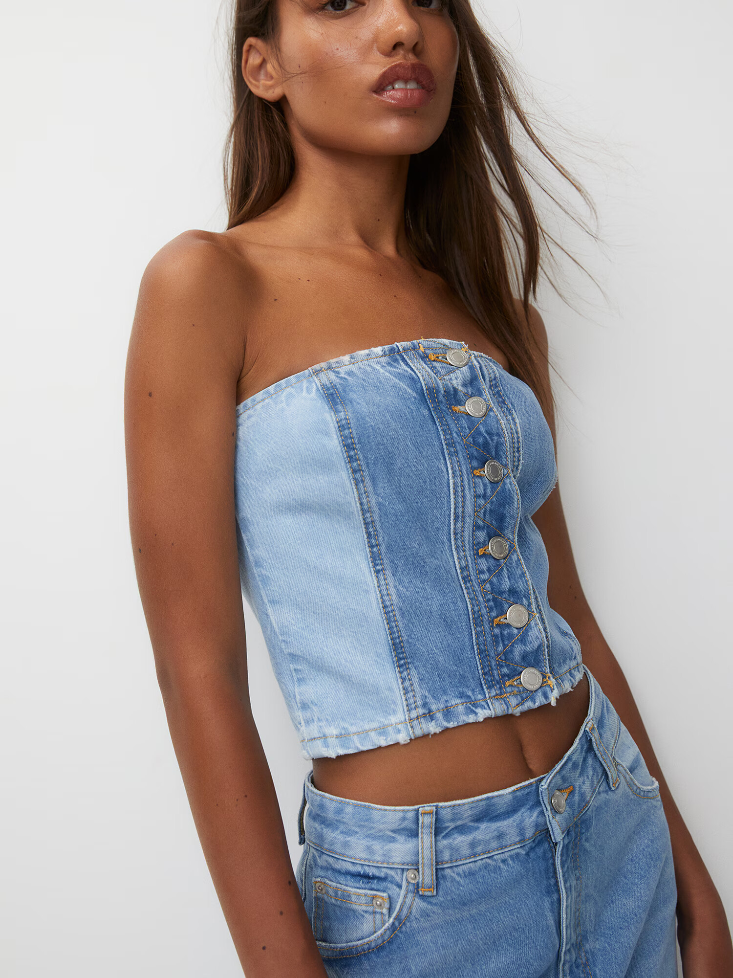 Pull&Bear Bluză albastru denim / albastru deschis - Pled.ro