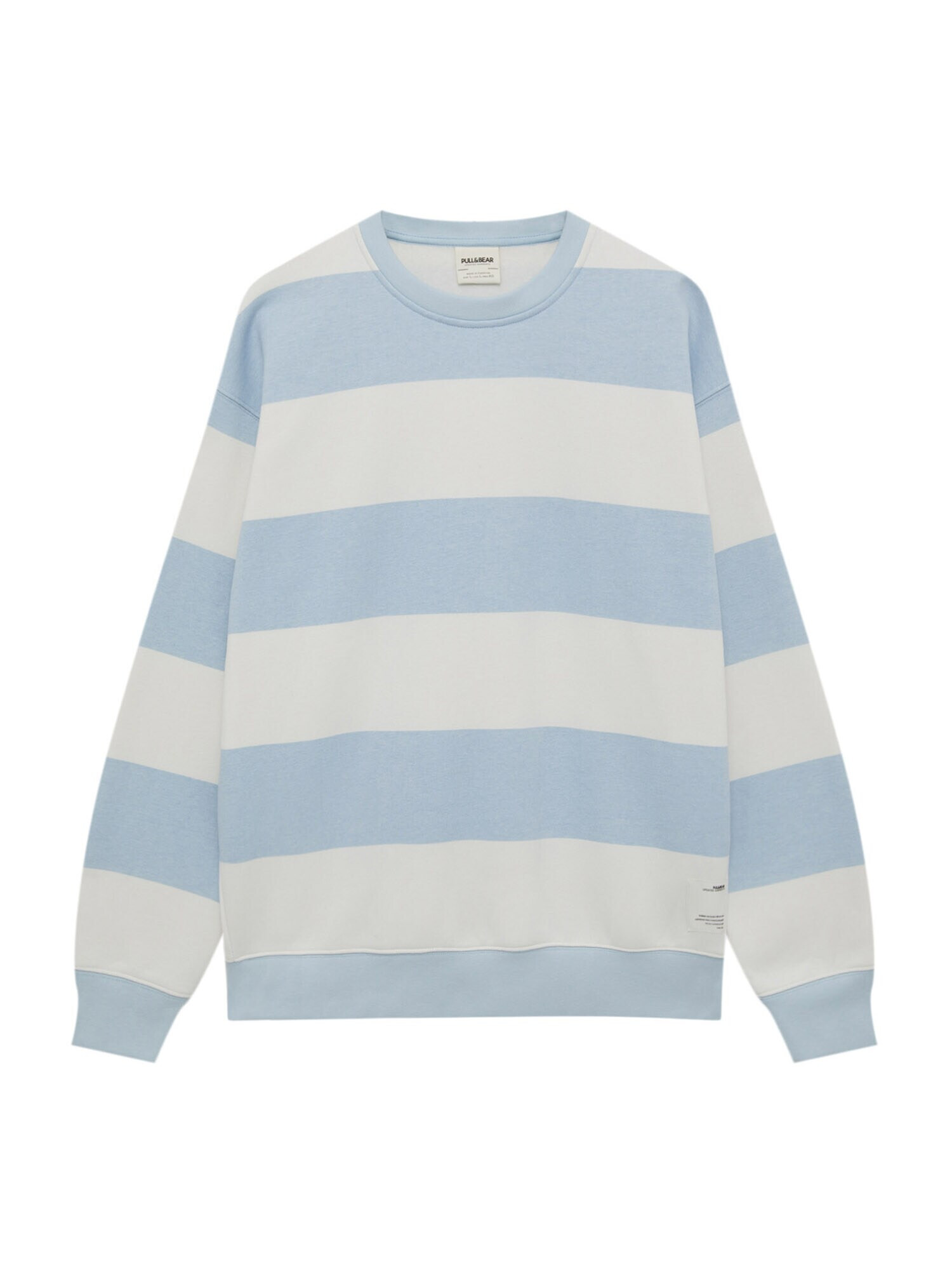 Pull&Bear Bluză de molton albastru / alb - Pled.ro