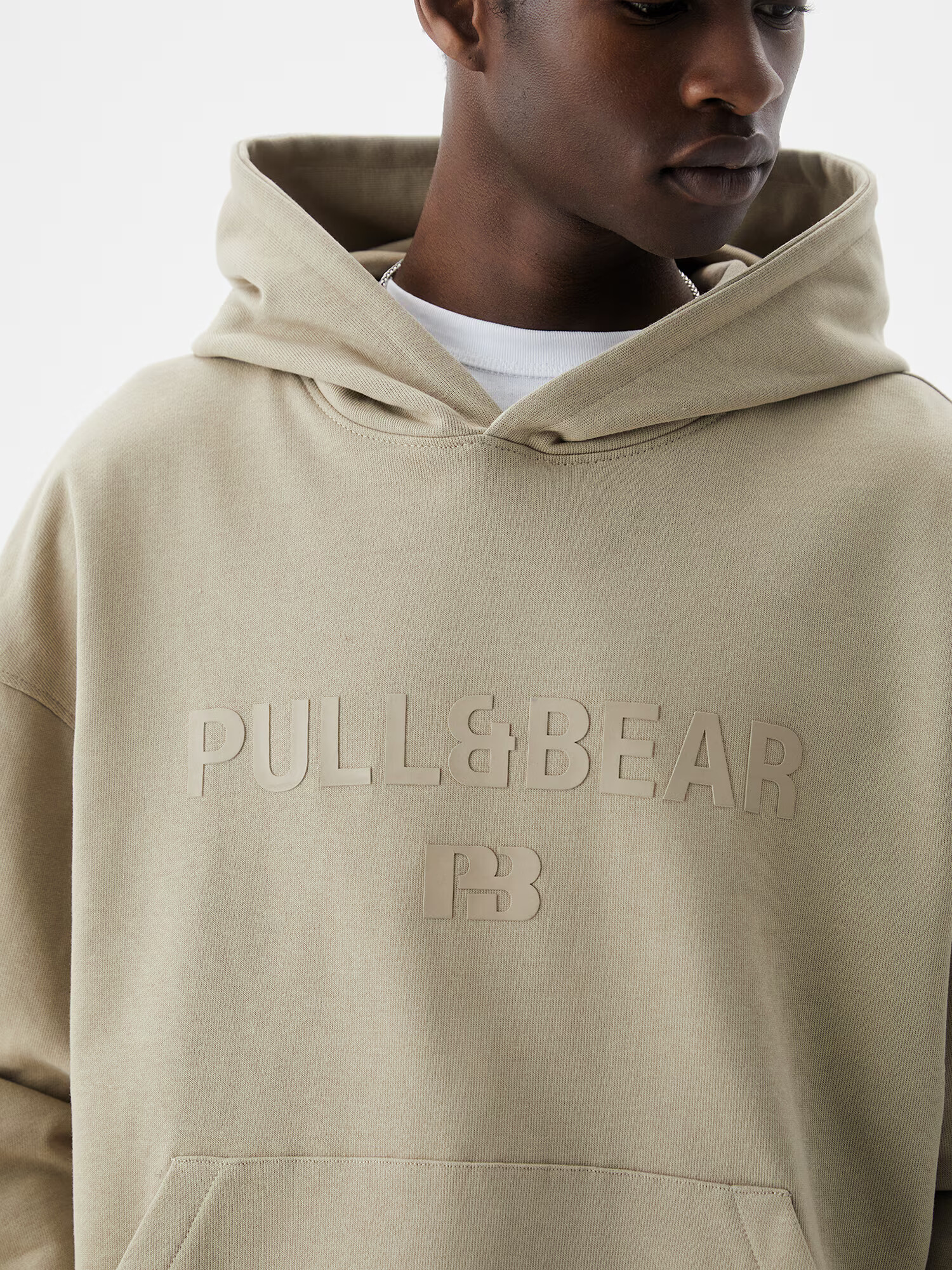 Pull&Bear Bluză de molton bej - Pled.ro