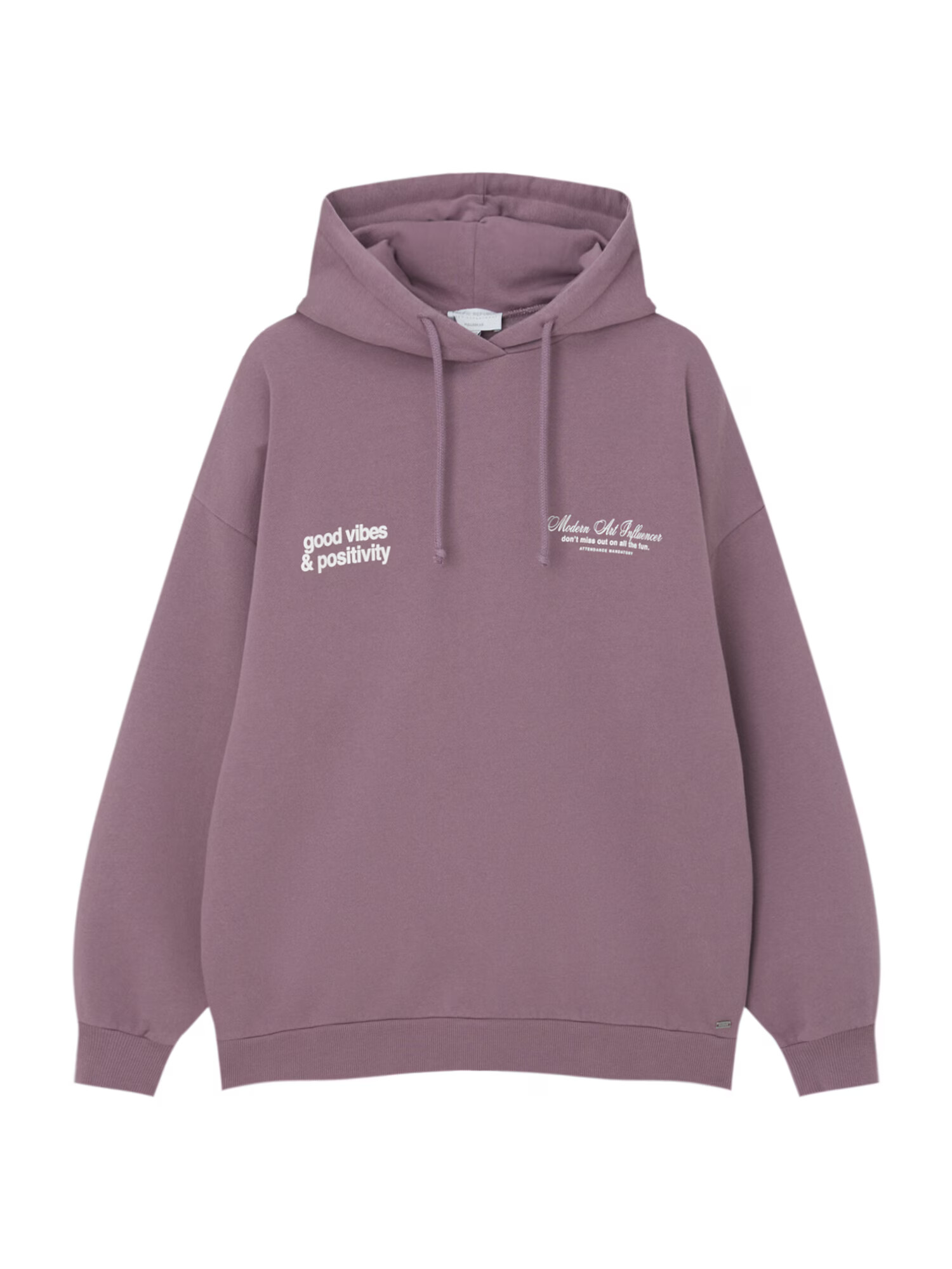 Pull&Bear Bluză de molton mauve / alb - Pled.ro