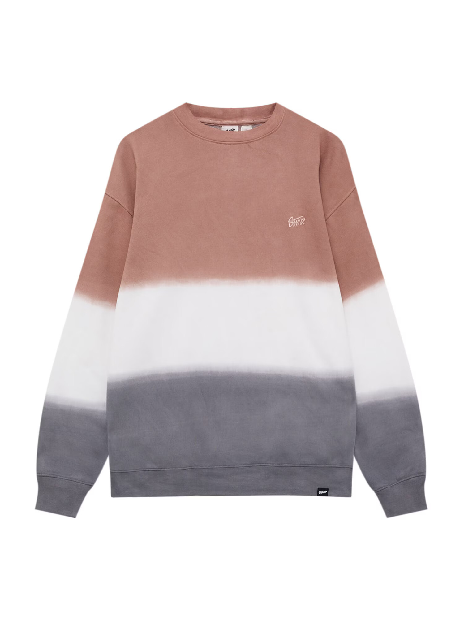 Pull&Bear Bluză de molton maro deschis / gri / alb - Pled.ro